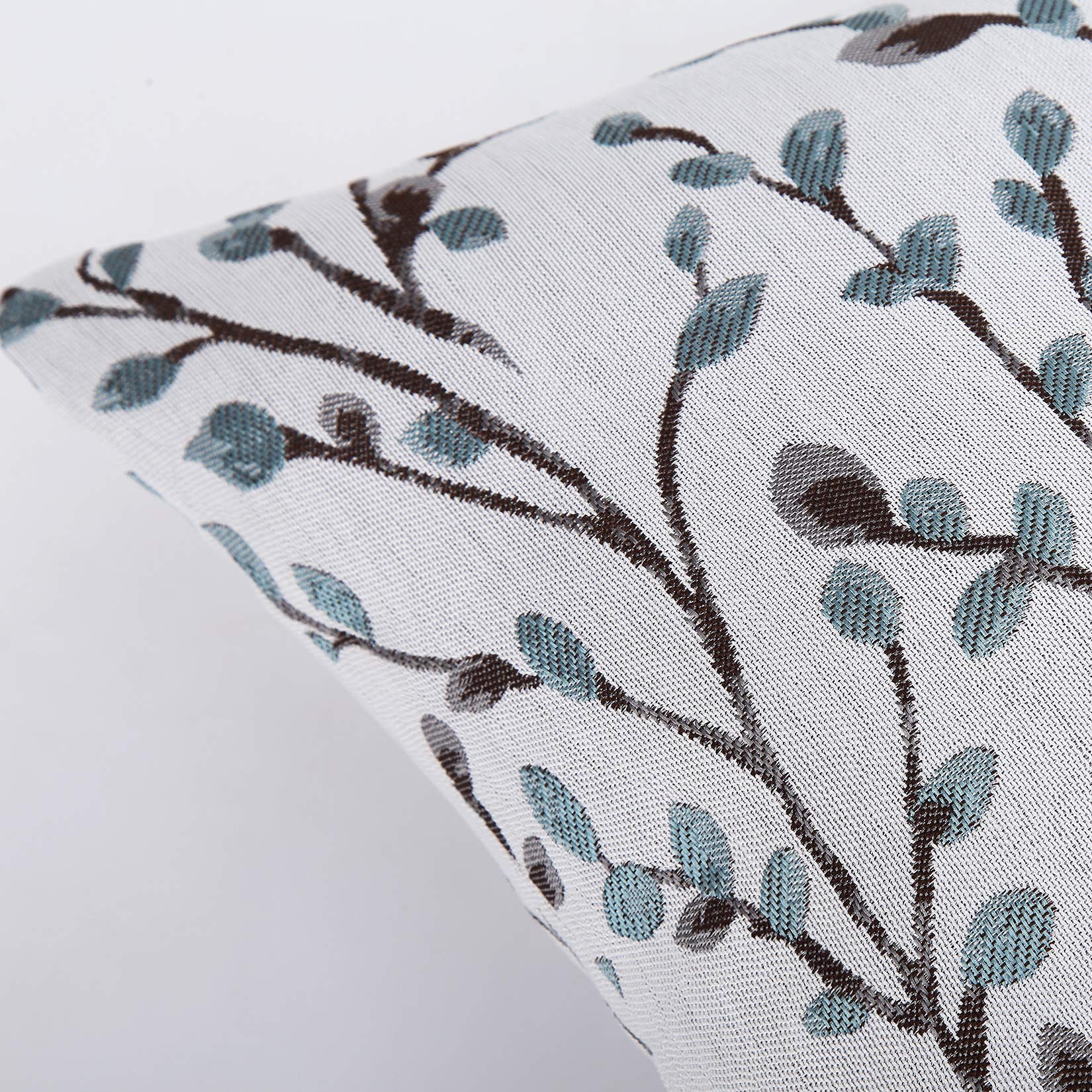 YOUR SMILE Federa Rettangolare In Ciniglia Jacquard Con Ricamo Foglia Di Tè – 30,5 X 50,8 Cm, Chiusura A Cerniera