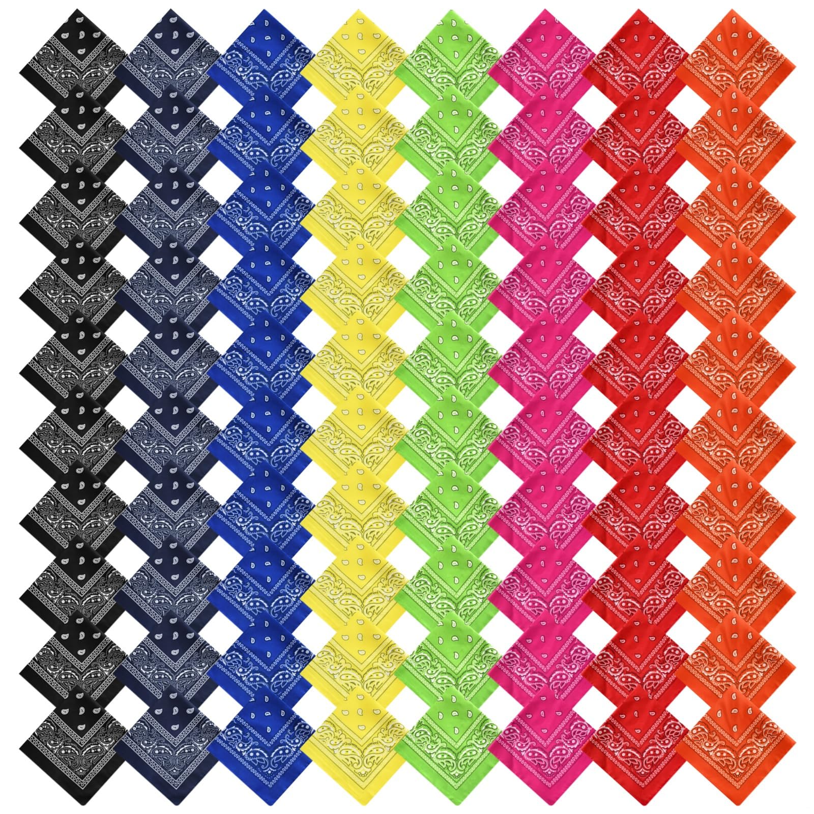 21,2 x 21,2 cala 80 szt. bandany luzem, Paisley 8 kolorów retro chusteczki, mężczyźni kobiety chusta na głowę szalik, osłona twarzy krawat, na imprezy sportowe do tańca akcesoria
