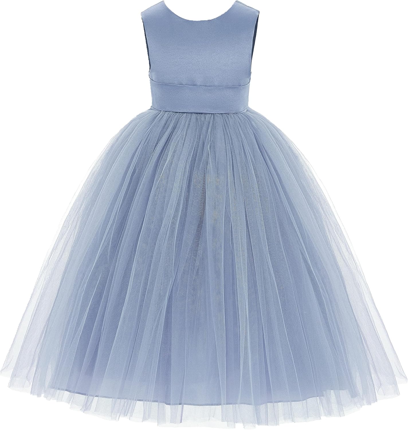 ekidsbridal V-Back Satin Flower Girl Dress Toddler Communion Gown Formal Dresses 219 - Image 2