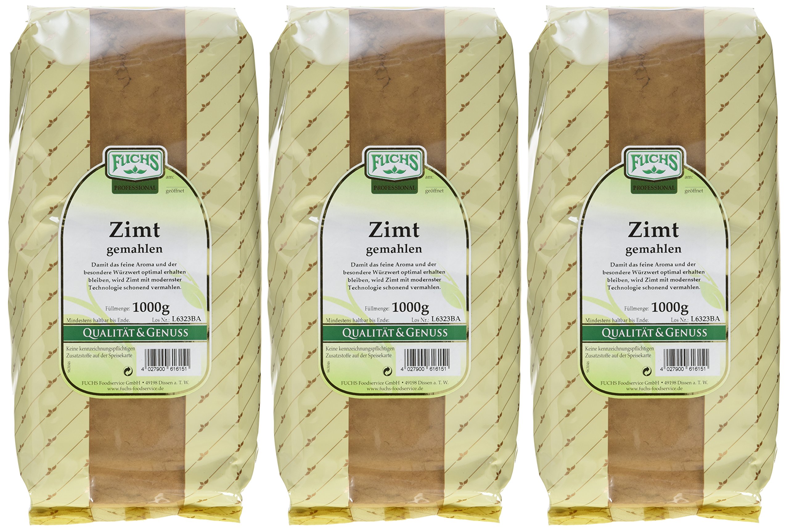 FUCHS Zimt gemahlen, 3er Pack (3 x 1 kg)
