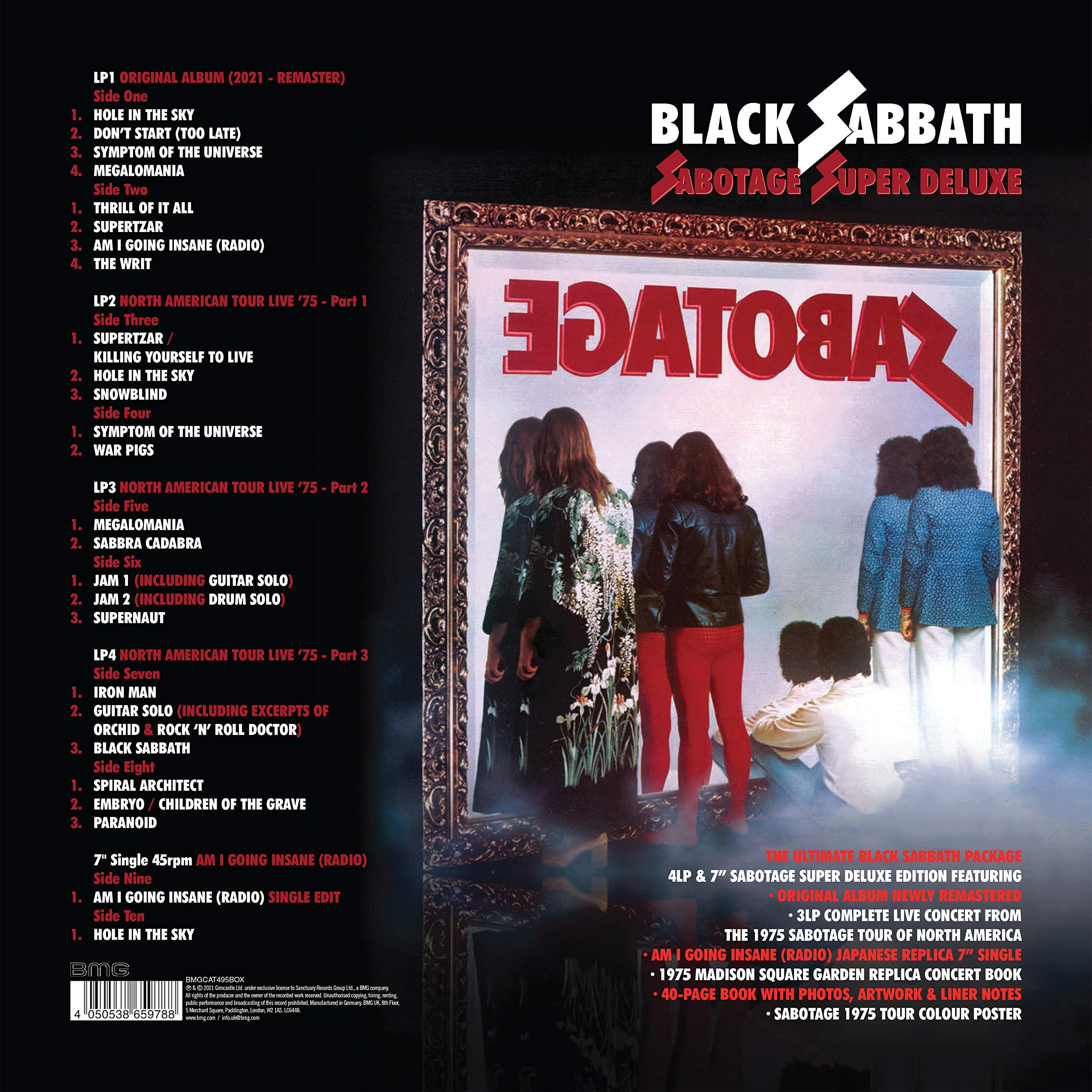 Black Sabbath - Sabotage Super Deluxe (4 Lp + Single 7"+ Libro + Póster + Libreto De Concierto)