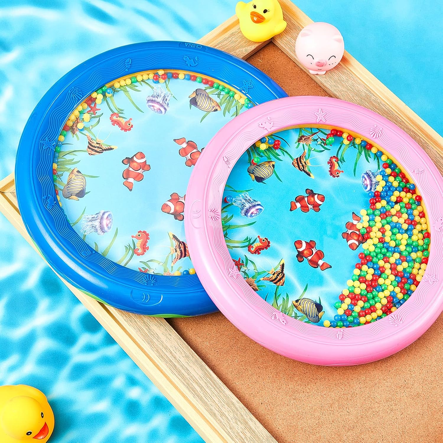 2 Pcs Ocean Drum Wave Bead Drum Wave Drum Ocean Sound Drum