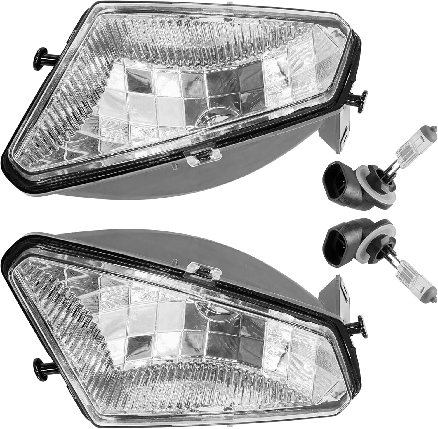 Caltric Left And Right Headlight with Bulb Compatible with Polaris Sportsman 300 4X4 2008 2009 2010