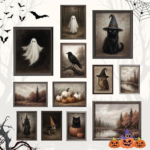 97 Decor Vintage Halloween Wall Art, Ghost and Witchy Posters,