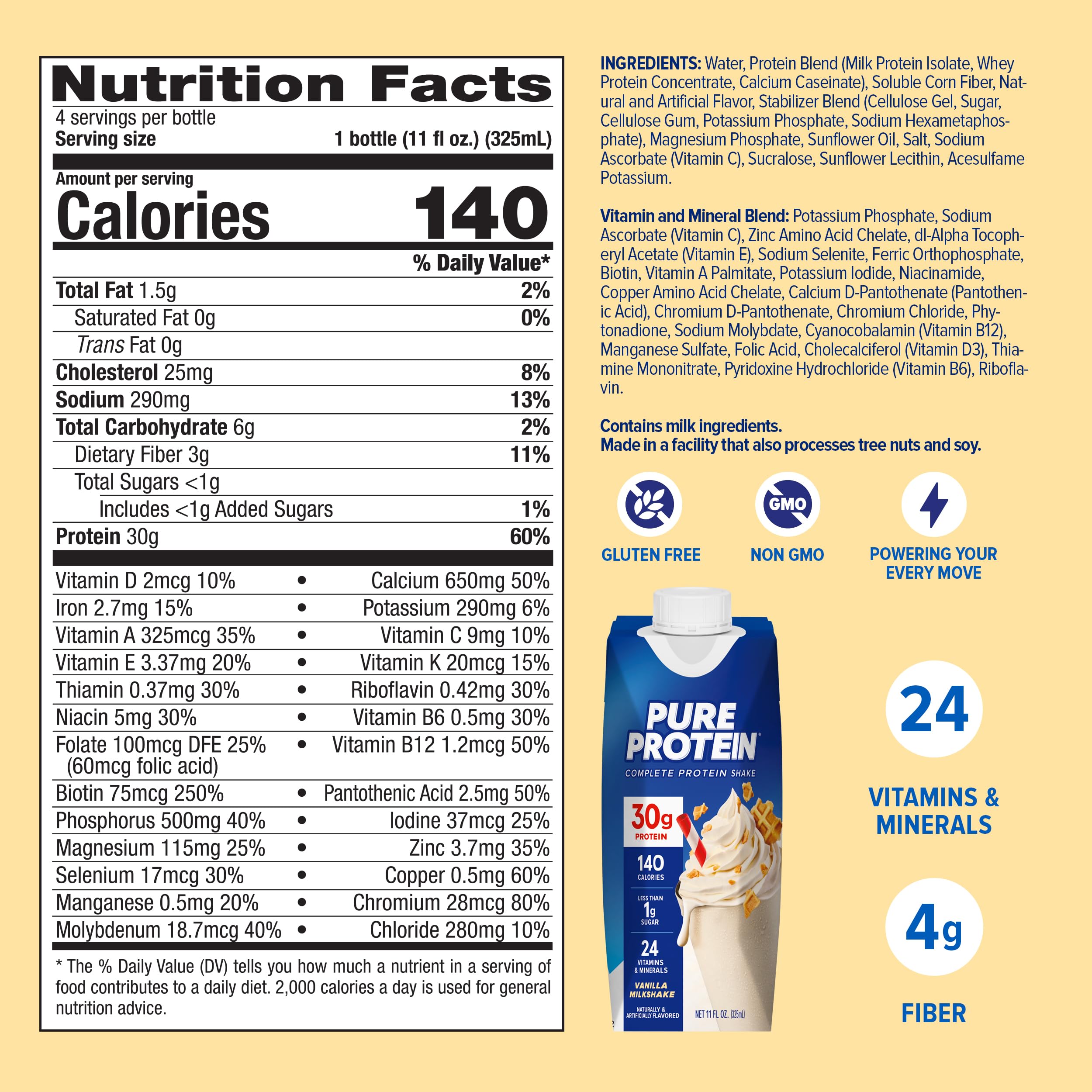 Pure Protein Vanilla Protein Shake, 30g Complete Protein, 12 Ct — Amazon image 2