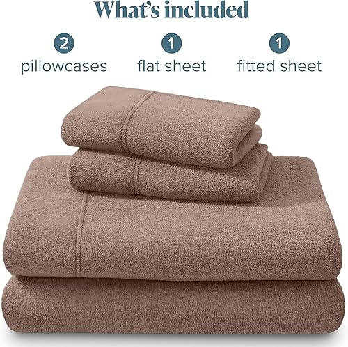 Miniatura 9 de Bare Home Juego de sábanas de forro polar súper suave, tamaño King, forro polar extra afelpado, sábanas de cama sin pelusas, calidez acogedora para