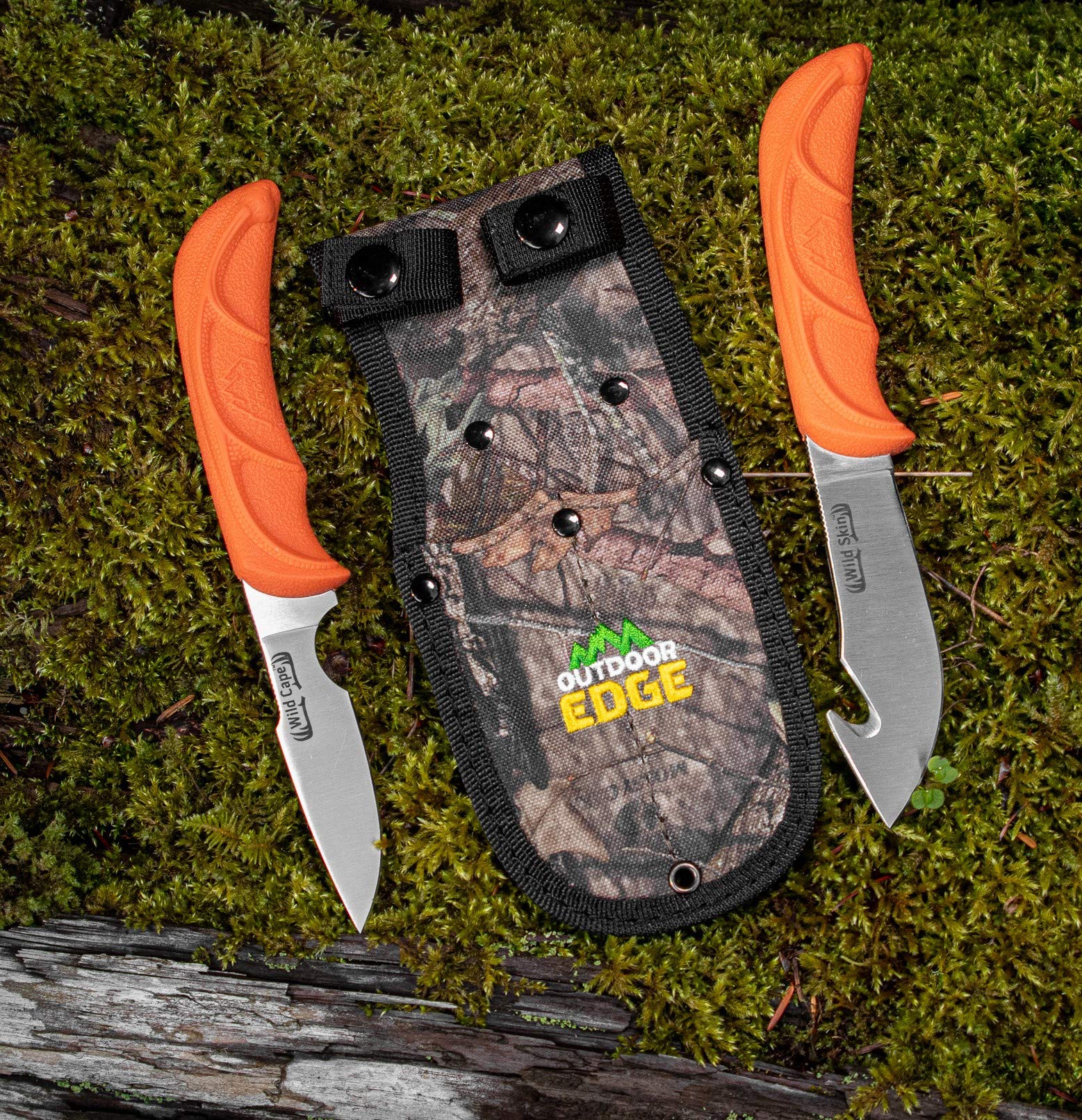 Outdoor Edge WildPair, Fixed Blade 2Knife Hunting Combo Set with Deep