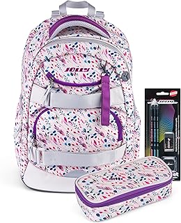 JOLLY Next Generation Backpack 8 Pieces Adjustable Shoulder Straps and Chest Strap Two Large Compartments Interior Divider Side Pockets for Water Bottle Padded Carry Handle