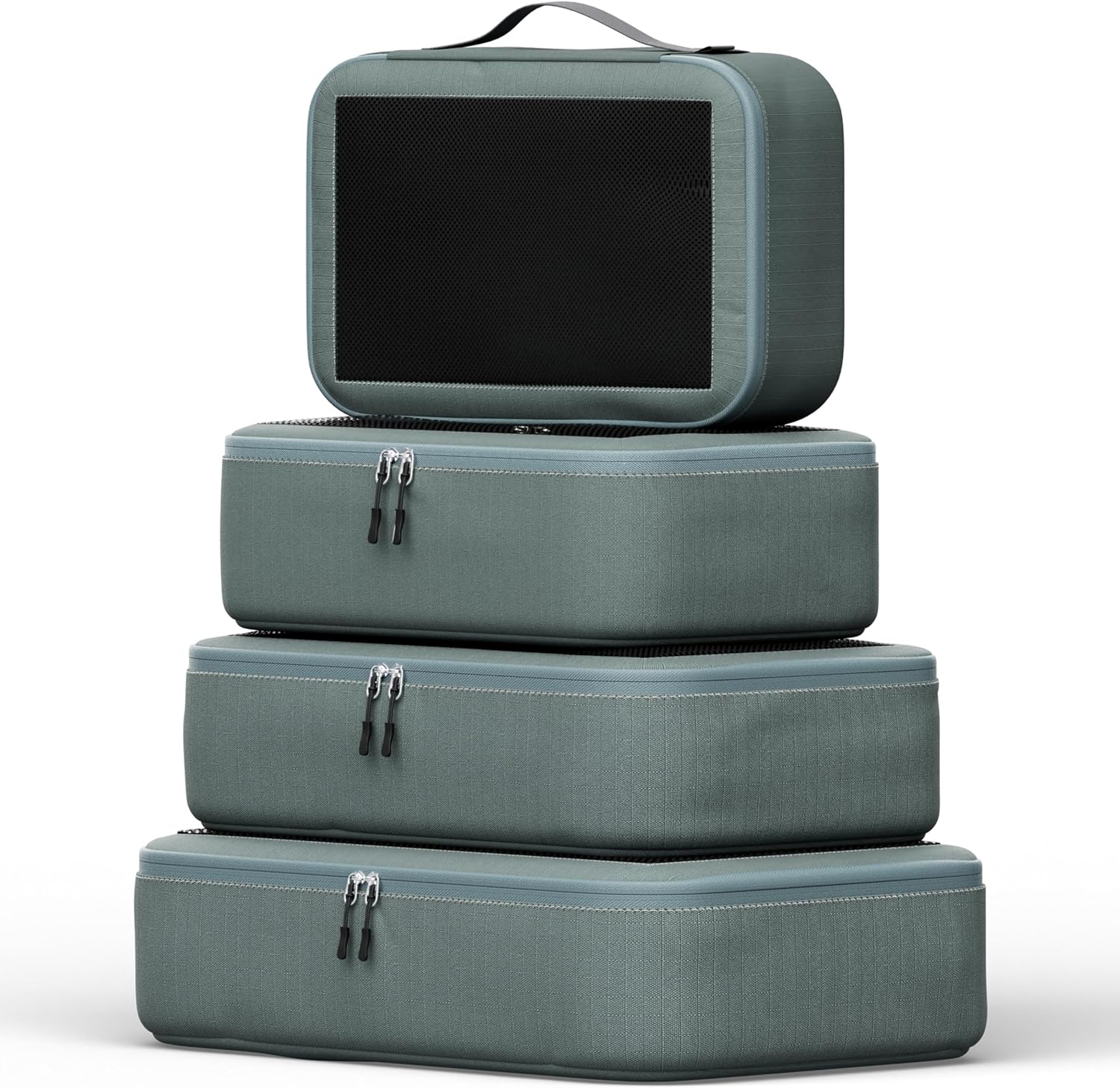 Serentify Packing Cubes for Suitcases – 4PCS Suitcase Organiser Bags Set (XL, L, M & S) – Extra Deep – Durable Nylon Ripstop Fabric – Holiday Travel Essentials – Packing Bags for Backpack (Grey)