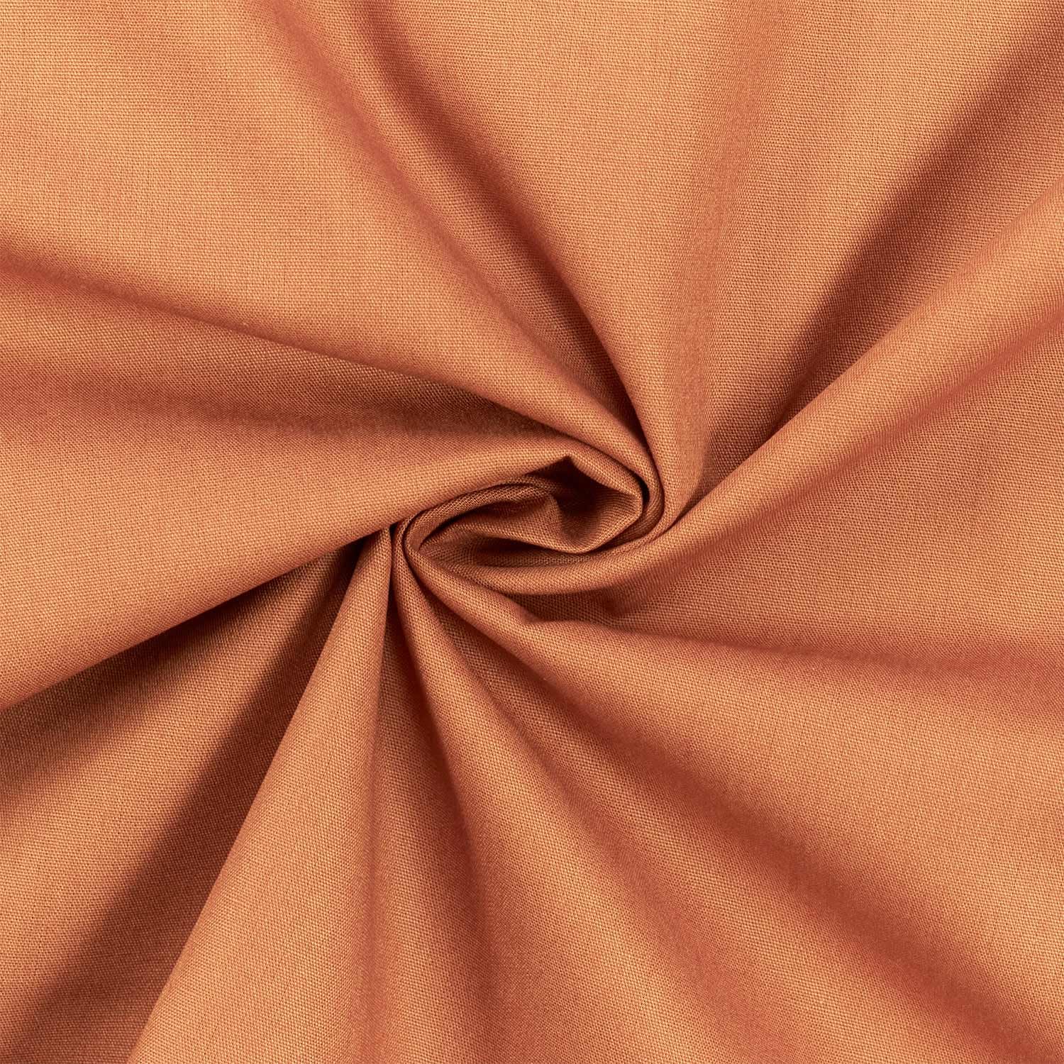 Baumwollstoff Popeline, 100% Baumwolle, Stoff zum Nähen, uni rost (Länge am Stück: ab 50cm / Breite: 148cm)