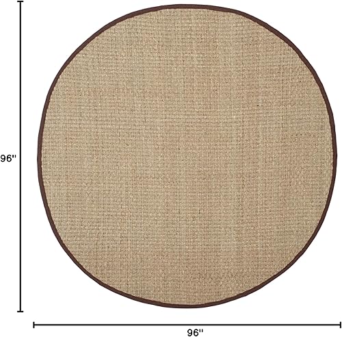 Vista 496 de Safavieh NF114A Natural Fiber Collection - Alfombra de fibras naturales de patrón trenzado, varios colores (5 x 8 pies), Fibras naturales, azul