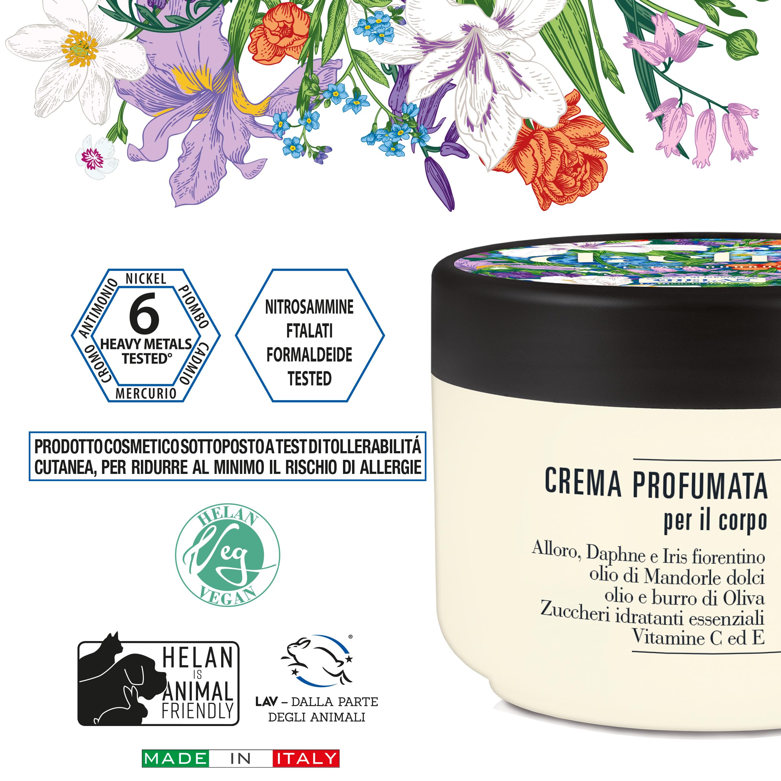 Helan, Daefne - Geschenkset für Damen mit Shampoo und Körperbad mit Vitamin C 200 ml + feuchtigkeitsspendende Körpercreme trockene Haut parfümiert mit Süßmandelöl 200 ml, Geschenkset