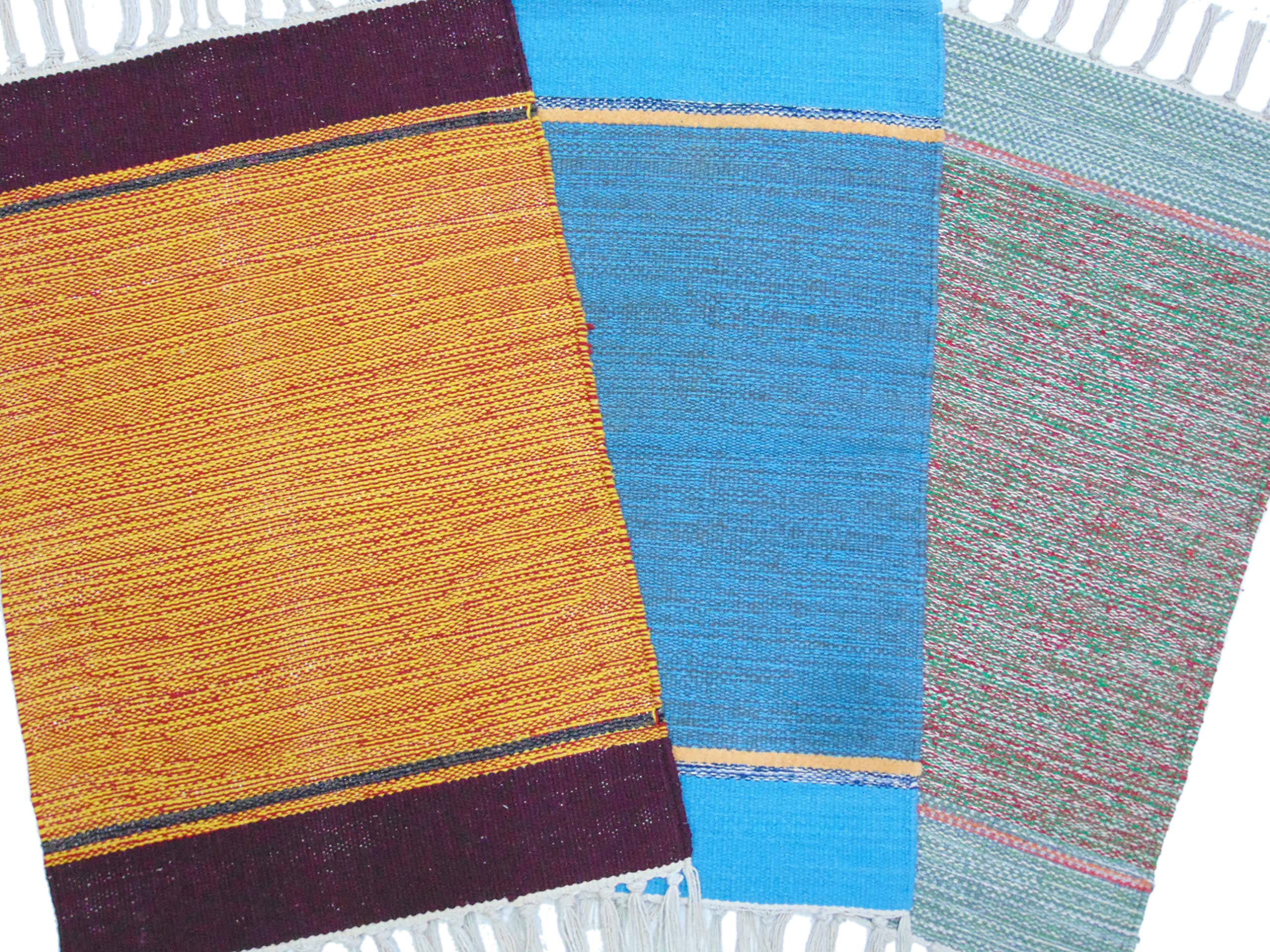 MAHZEE HOME� - MHZ - Hand Woven Cotton Multicolor Small Rug for Bedroom, Living Room, Kids Room and Kitchen | Size : 16 x 24 Inch or 40 x 60 cm | 100% Organic | Machine Washable (Combo of 3 Pcs)-image-21