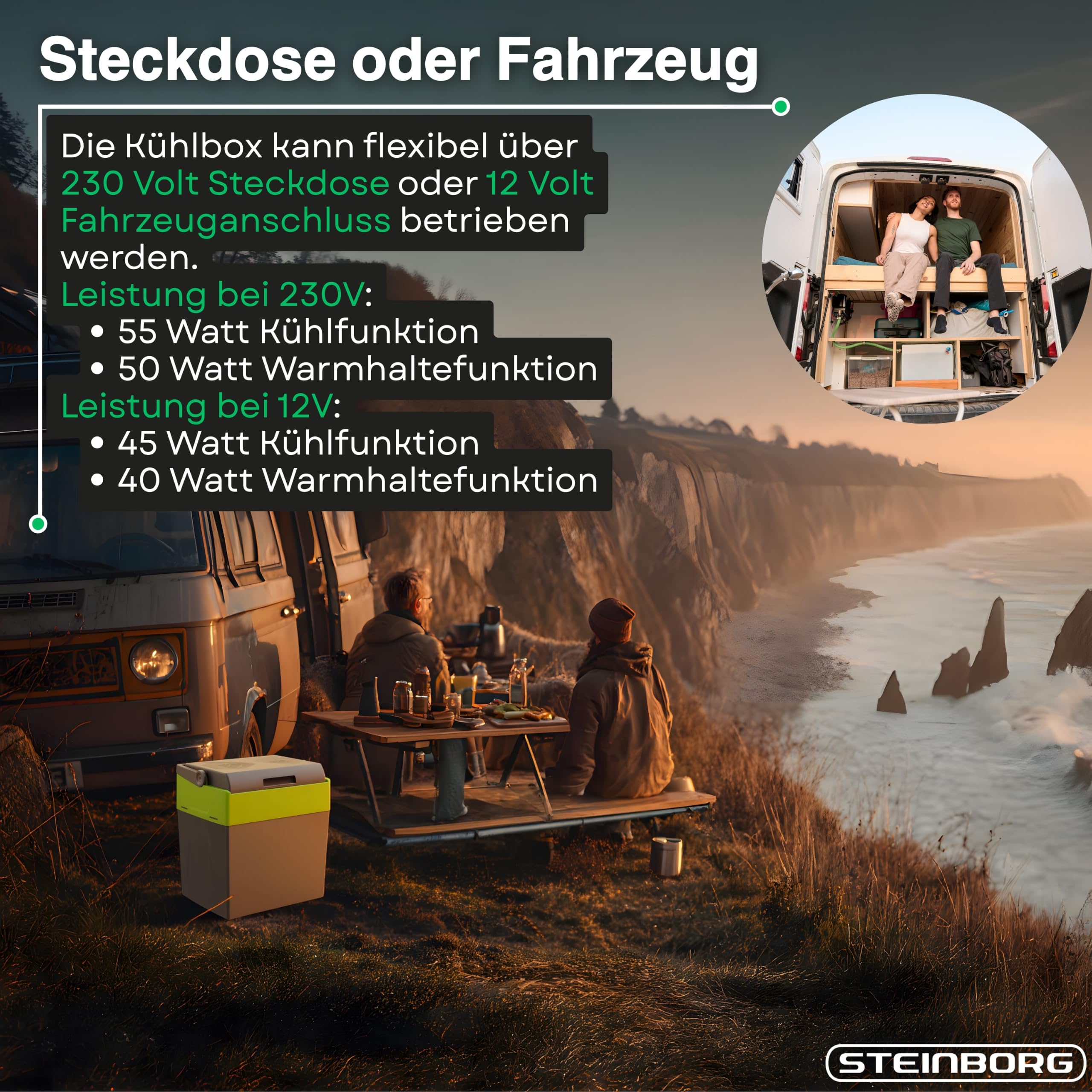 30 Liter 2in1 Kühlbox | Elektrische Kühlbox | Kühltasche | Isoliertasche | Thermobox | Warmhaltebox | Auto | Camping | Thermal Kühlbox