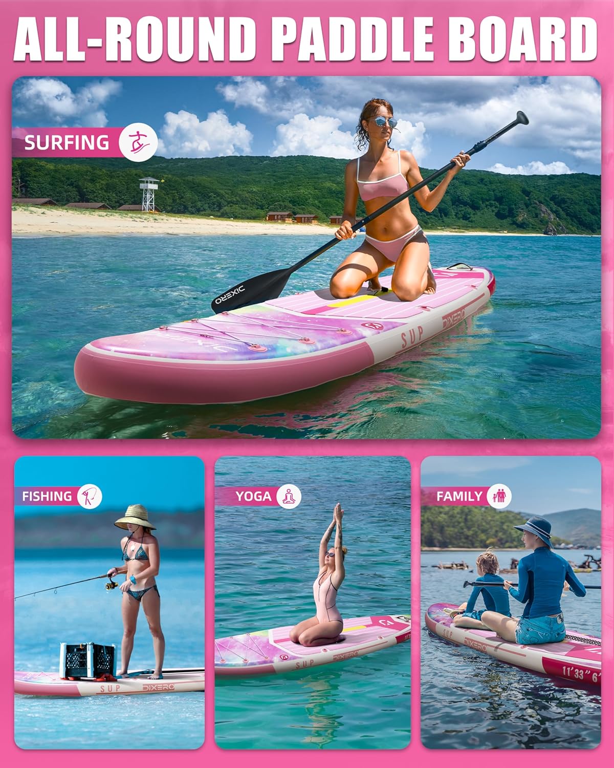 Inflatable Stand Up Paddle Board with SUP Accessories, Anti-Slip EVA Deck, 11'*33" Inflatable Paddle Boards for Adults & Youth of All Skill Levels - Image 6