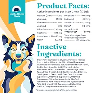 Solid Gold Dog Multivitamin – Bacon Flavored Dog Vitamins Chewable Supplement – Pumpkin & Probiotics for Digestive Support – Biotin for Healthy Skin & Coat – Vitamin C for Immune Support – 120 Count