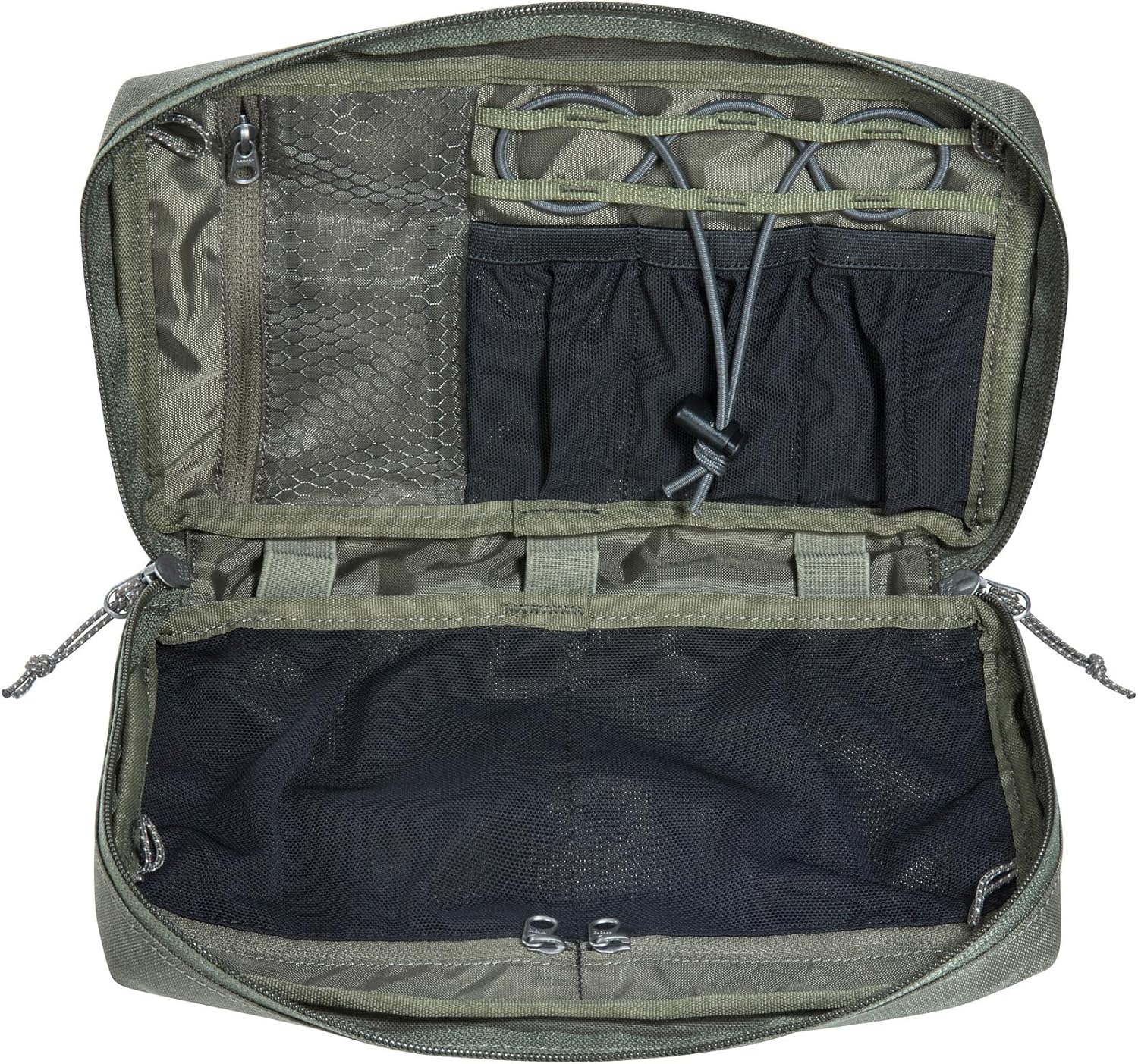 Tatonka Universal Pouch - Robuste Zubehörtasche für Rucksäcke und Hüfttaschen mit modularem Befestigungssystem (MOLLE etc.) in verschiedenen Größen, Stone Grey Olive, 14 x 24 cm, Practical