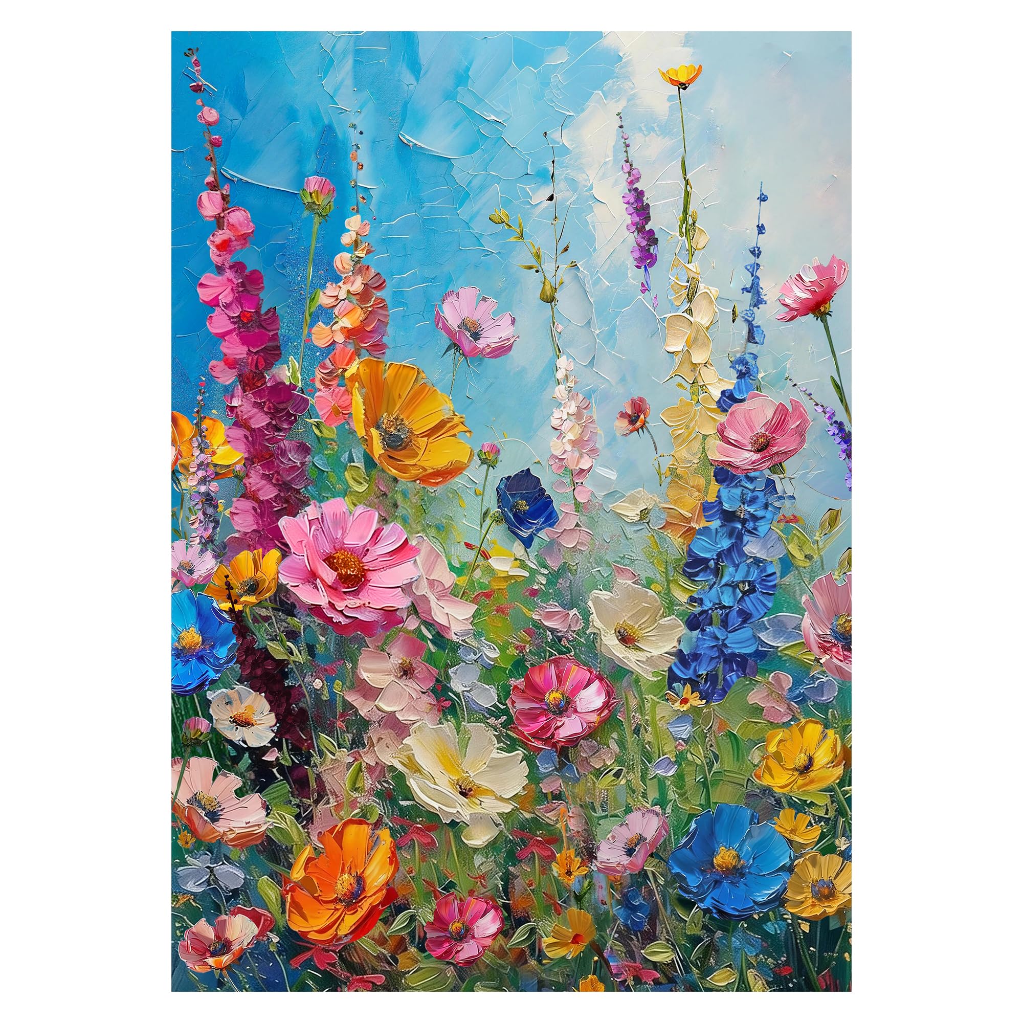NPCSWXQ Wild Flowers Diamond Art Kits for Adults Beginners, Sea of Floral 5D Diamond Painting Landscapes, DIY Full Drill Gem Art Kits for Crafts Diamond Dots & Home Wall Decor Gifts 12x16Inch