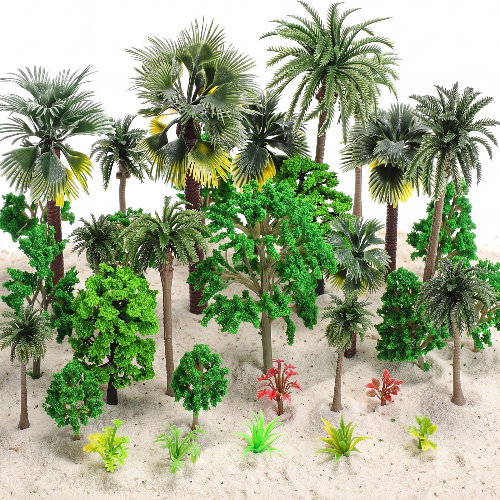 Skylety 35 Pcs Miniature Model Trees,Multicolor,Tropical Tree