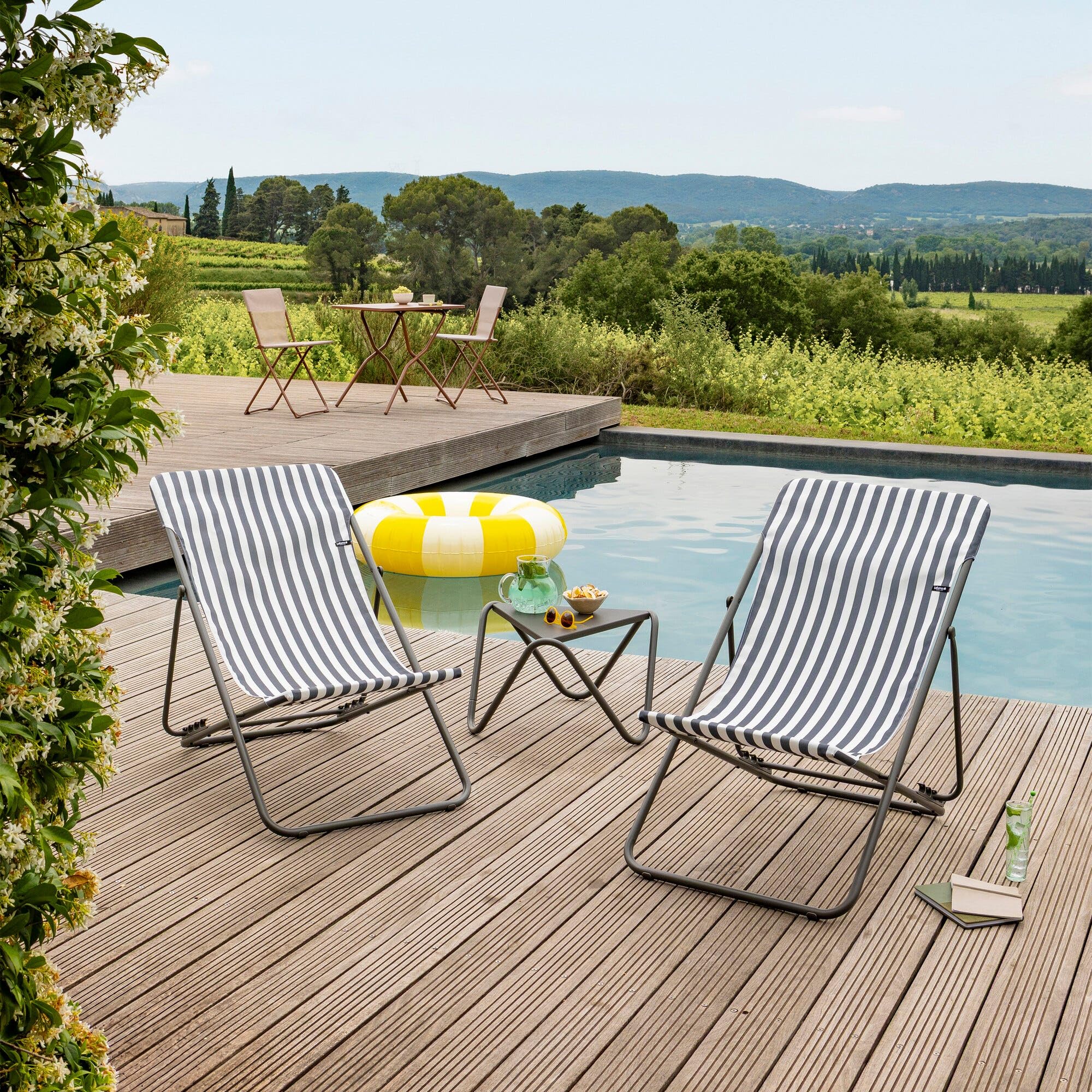 Lafuma - Lot de 2 Transats Jardin pliants Multi-Positions