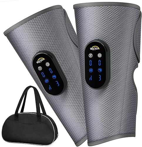 ALLJOY Masajeador de piernas inalámbrico para circulación y alivio del dolor, masajeador recargable de pantorrillas con 4 modos, 2 niveles de