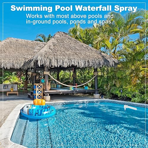 Miniatura 6 de Fuente de piscina para piscina enterrada, fuentes de piscina ajustables para piscinas sobre el suelo, kit de fuente de cascada, rociadores