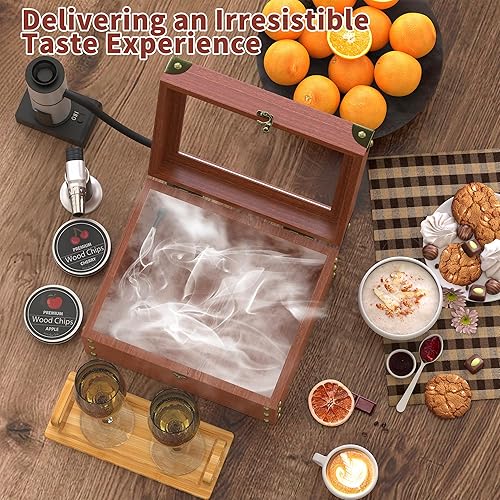 Miniatura 2 de Orionstar Kit de ahumador de cóctel con antorcha, bandeja de alimentos y astillas de madera (manzana y cereza), kit de infusor de ahumador de