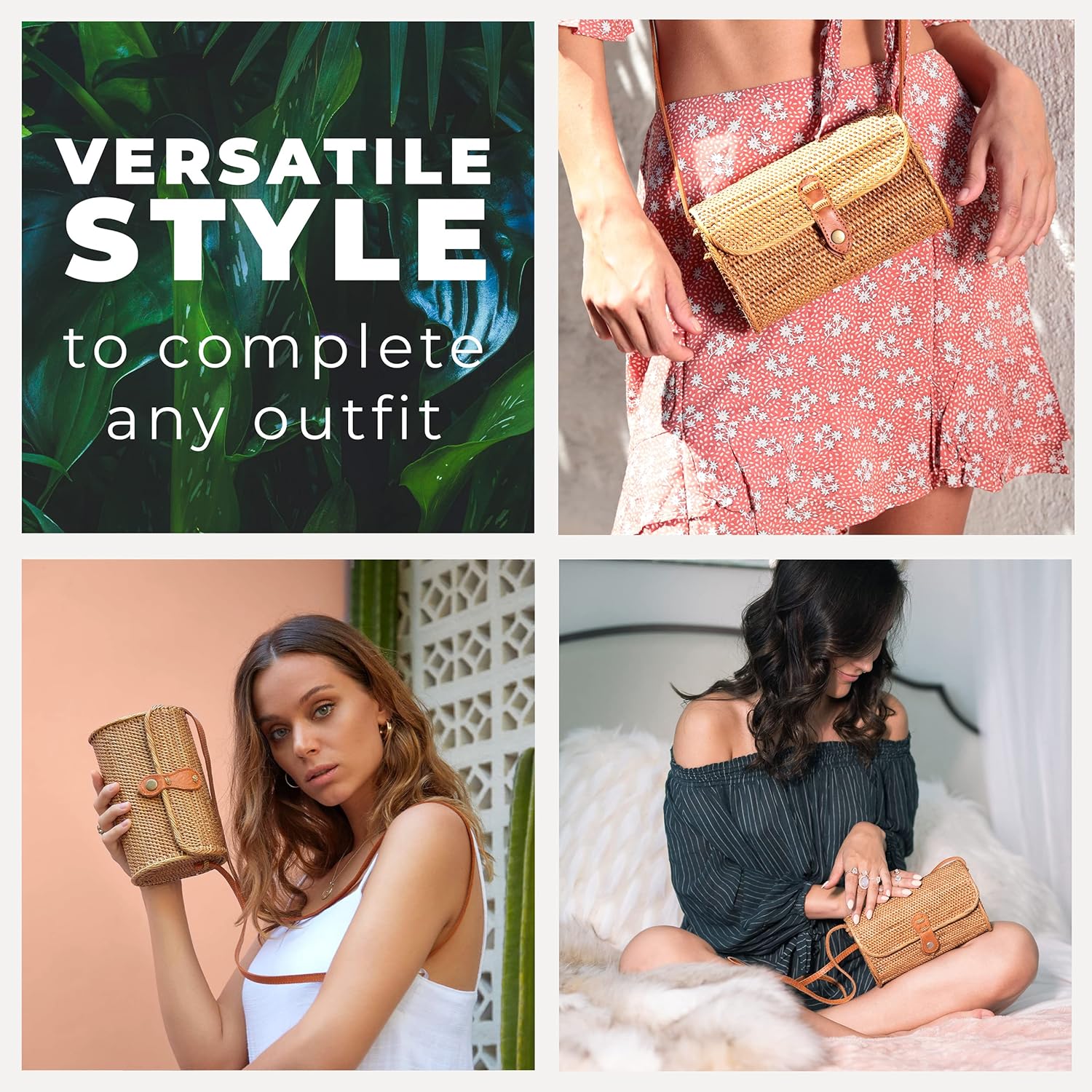 Novum Crafts Round Rattan Bag for Women - Handmade Ata Wicker Woven Purse - Circle, Square, Oval Brown Straw Boho Bags | Handmade, Ata, Woven, Straw, Bags - Image 6