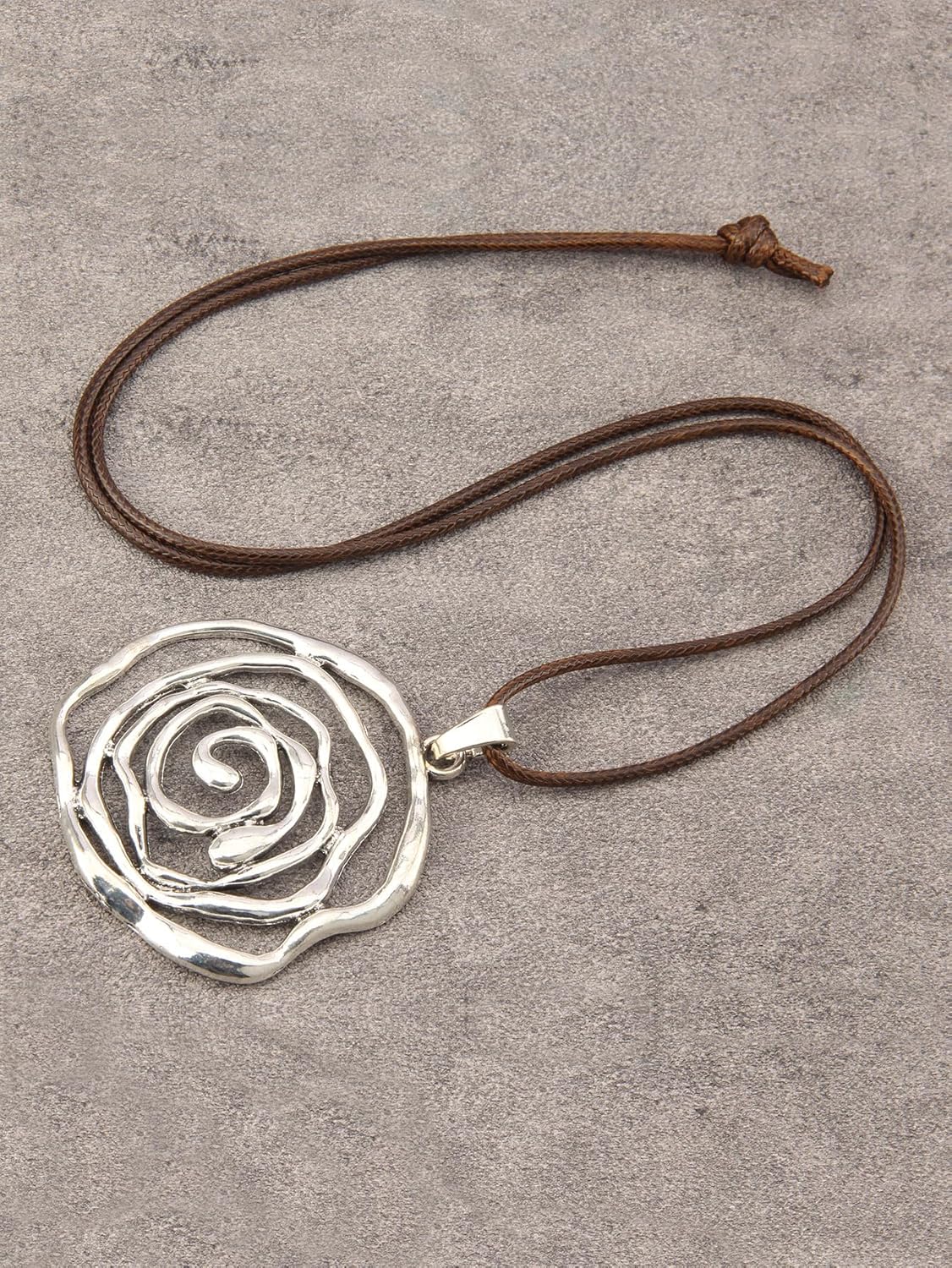 Leather Necklace for Women Long Boho Pendant Hippie Choker Necklace Bohemian Layered Leather Rope Wooden Jewelry Gifts - Image 5