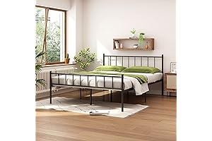 Full Metal Bed Frame with Platform Slat Support