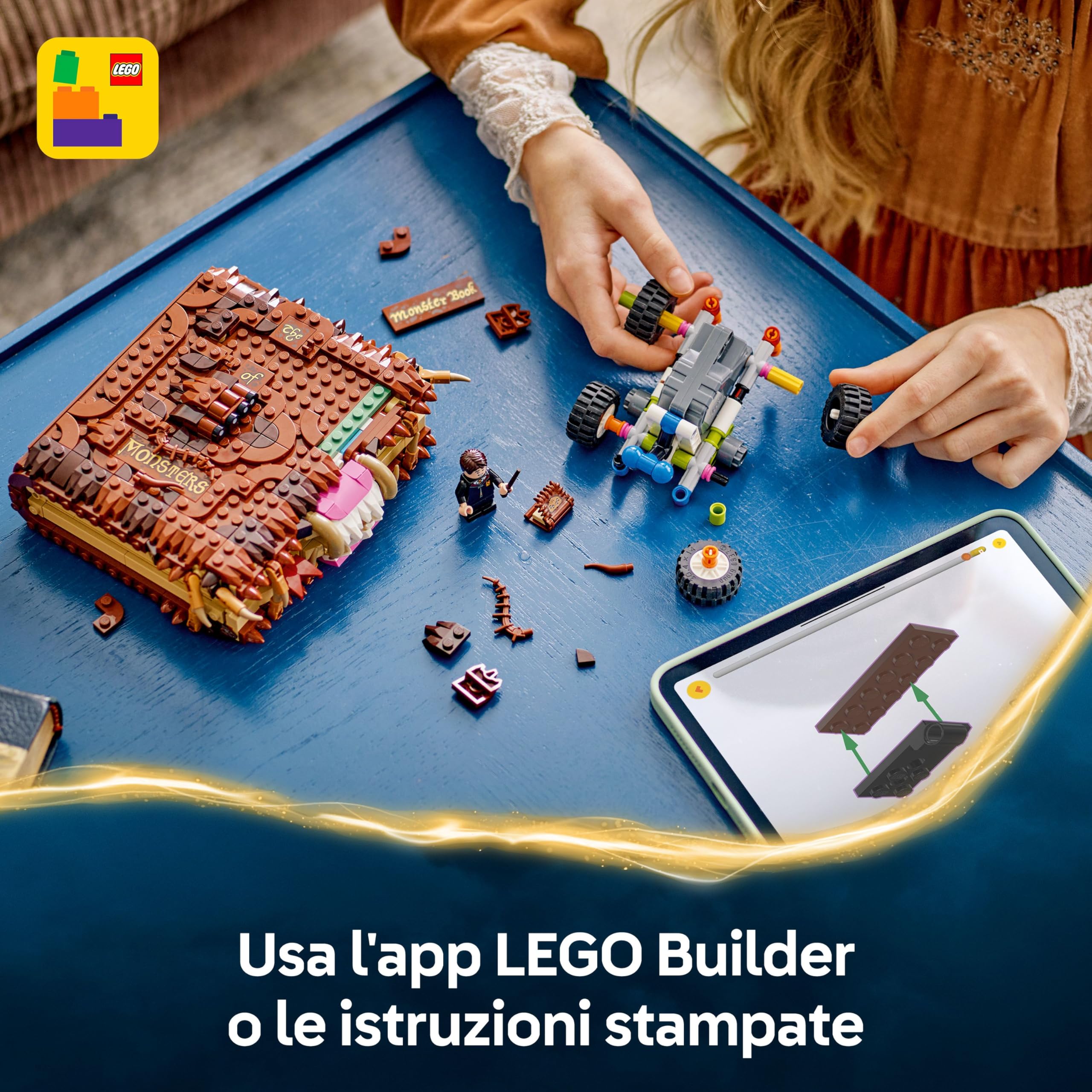 LEGO Harry Potter Il Libro Mostro dei Mostri Azzannante - Giocattolo Interattivo con Motore Pull-Back e Bocca Apribile - con Minifigura di Neville Paciock - Regalo per Bambini e Fan da 9 Anni - 76449