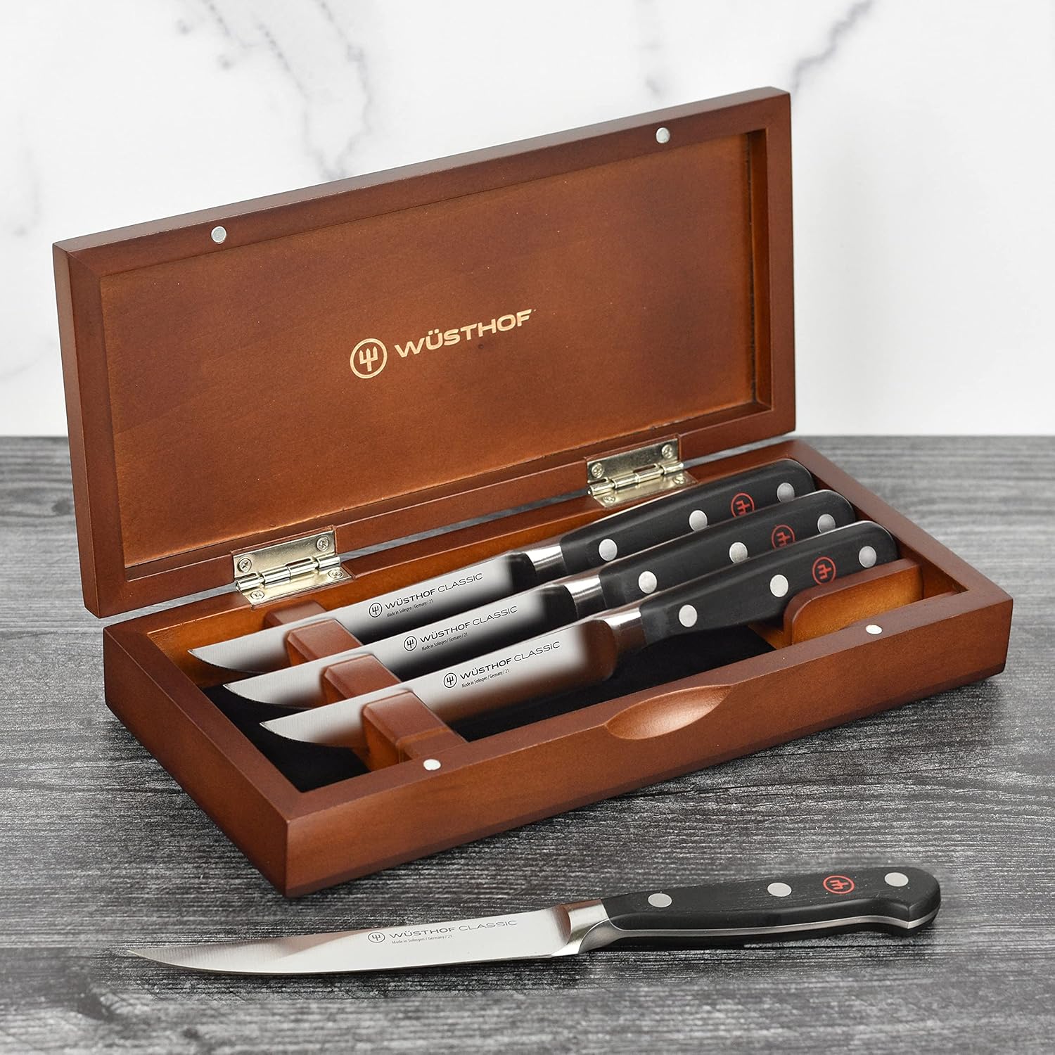 Wusthof Classic Steak Knife Set with Wood Case (4 Piece) - Image 5