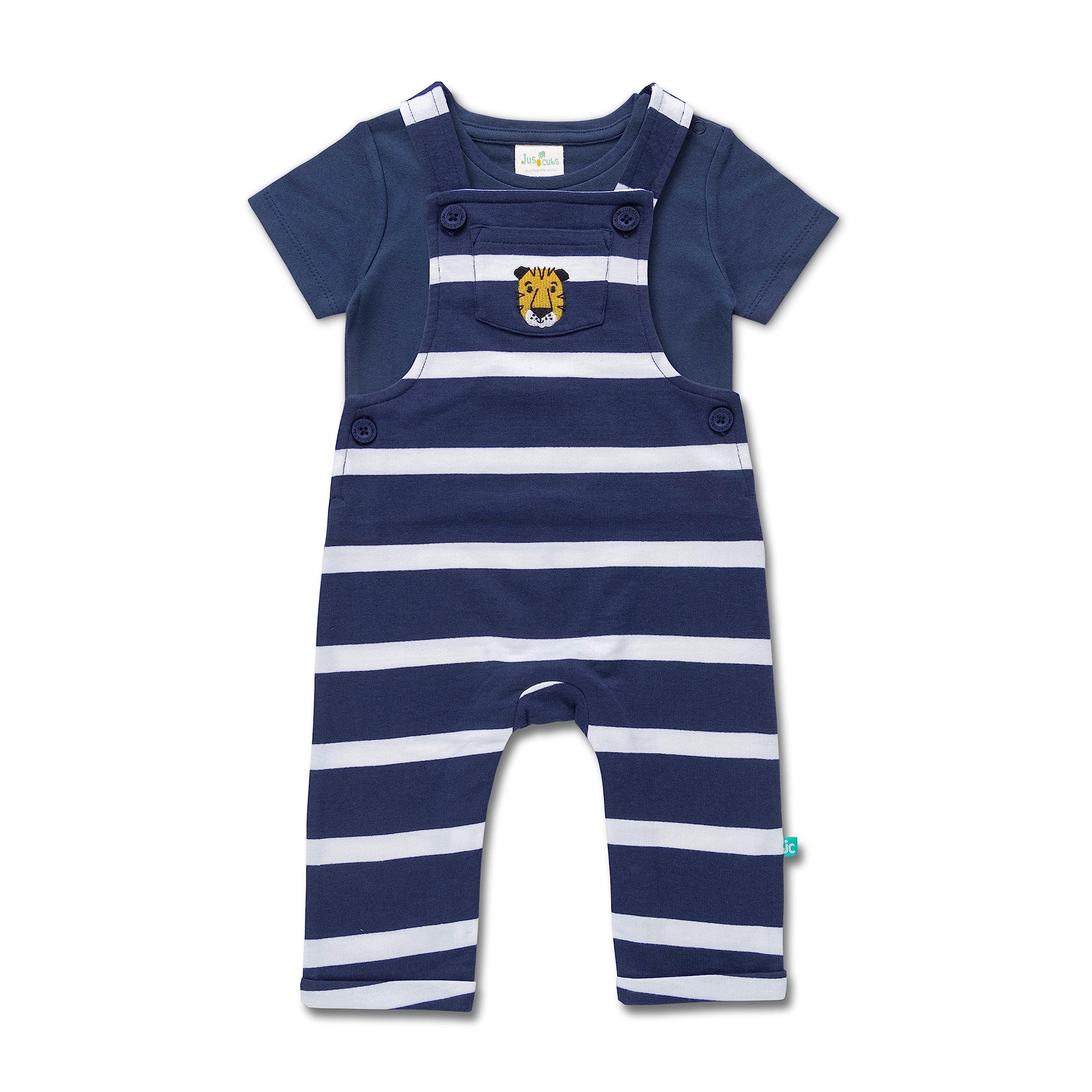 Jus Cubs Boys Jersey Infants Striped Dungaree