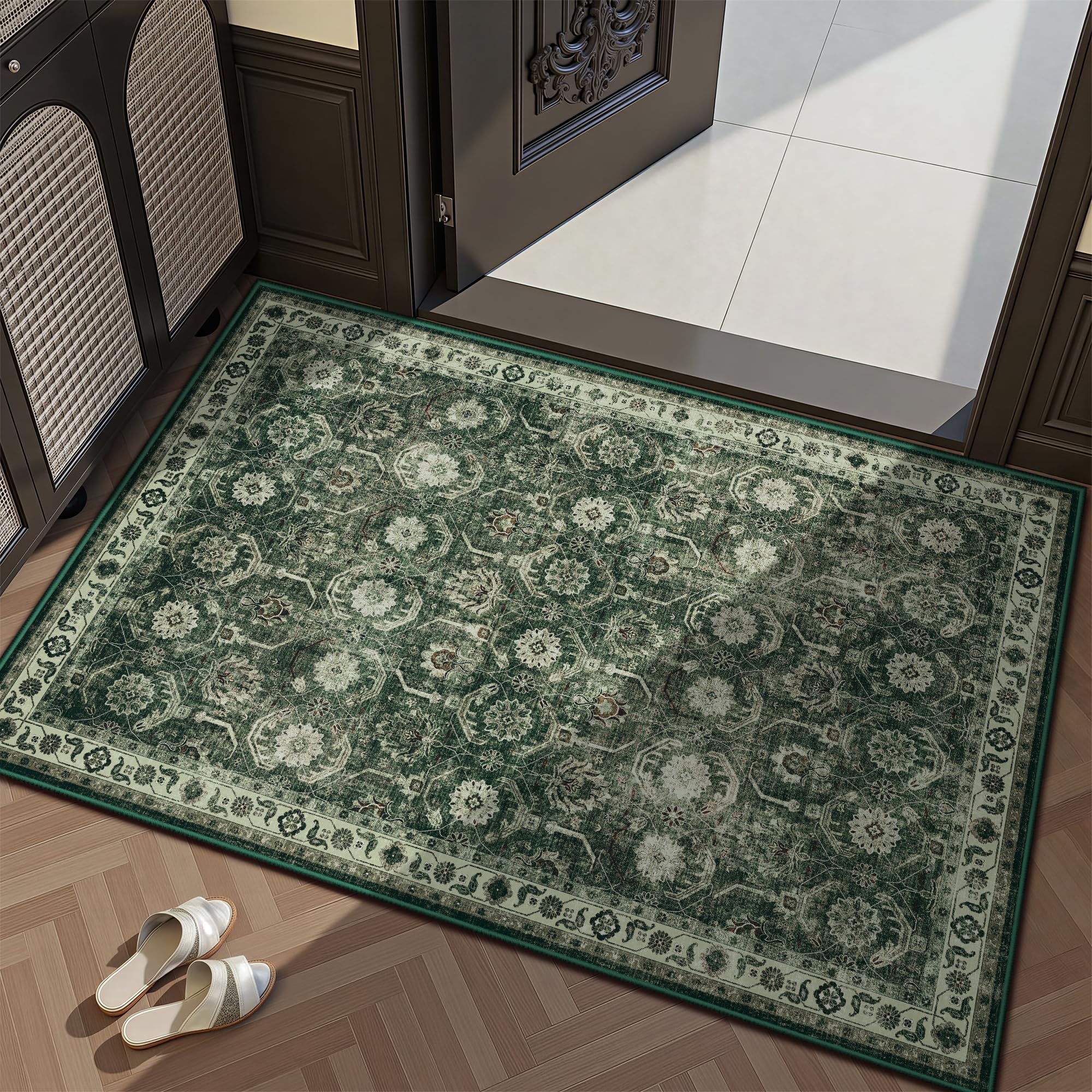 Woodbruy Entryway Rug Washable Soft Non Slip Low Pile 2x3 Rug Small Entrance Rugs Indoor for Bedroom Kitchen
