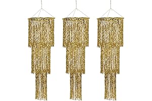 BeistleMetallic Gold PlasticPaper ChandelierHanging Set3 Pc 4'