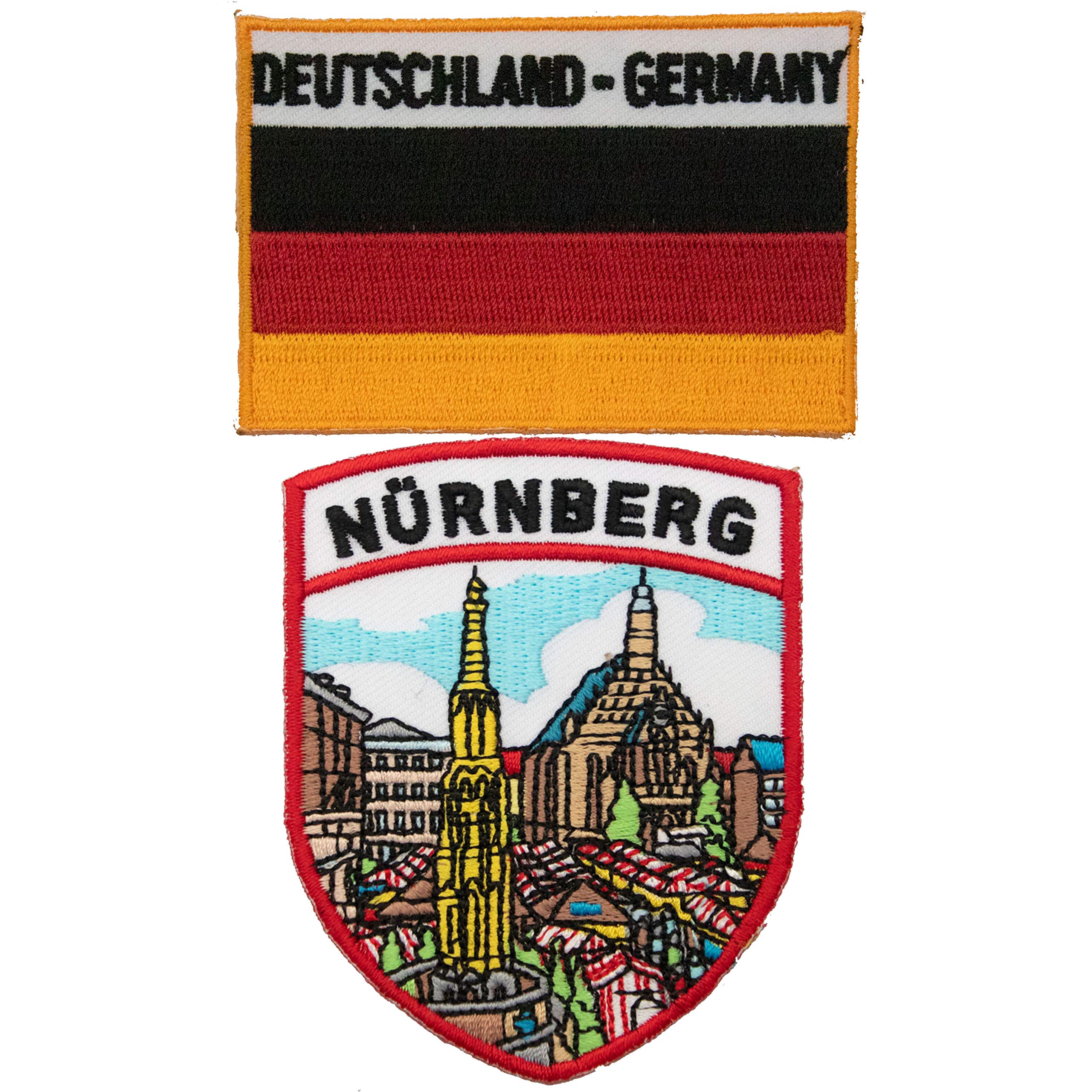 Germany Nürnberg City Heat Seal Patch Emblem Patches + Deutschland Country Flag Tactical Patch on Bags No.104C