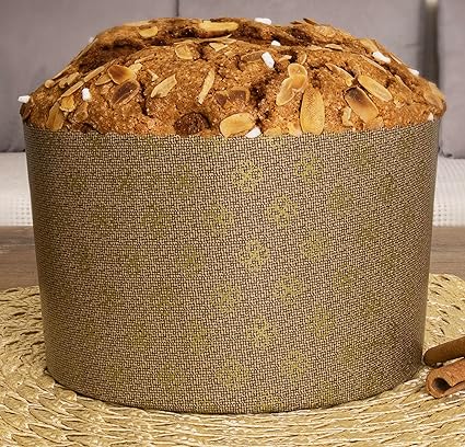 QG group LOVARE Panettone Paper Mold Large - 12pcs, H 3.14x4.33 - ? W (8cm x110cm) Kulich Mold - Round Panettone Paper Baking Molds - Pans Paper Panettone - Easter Bread Baking Forms