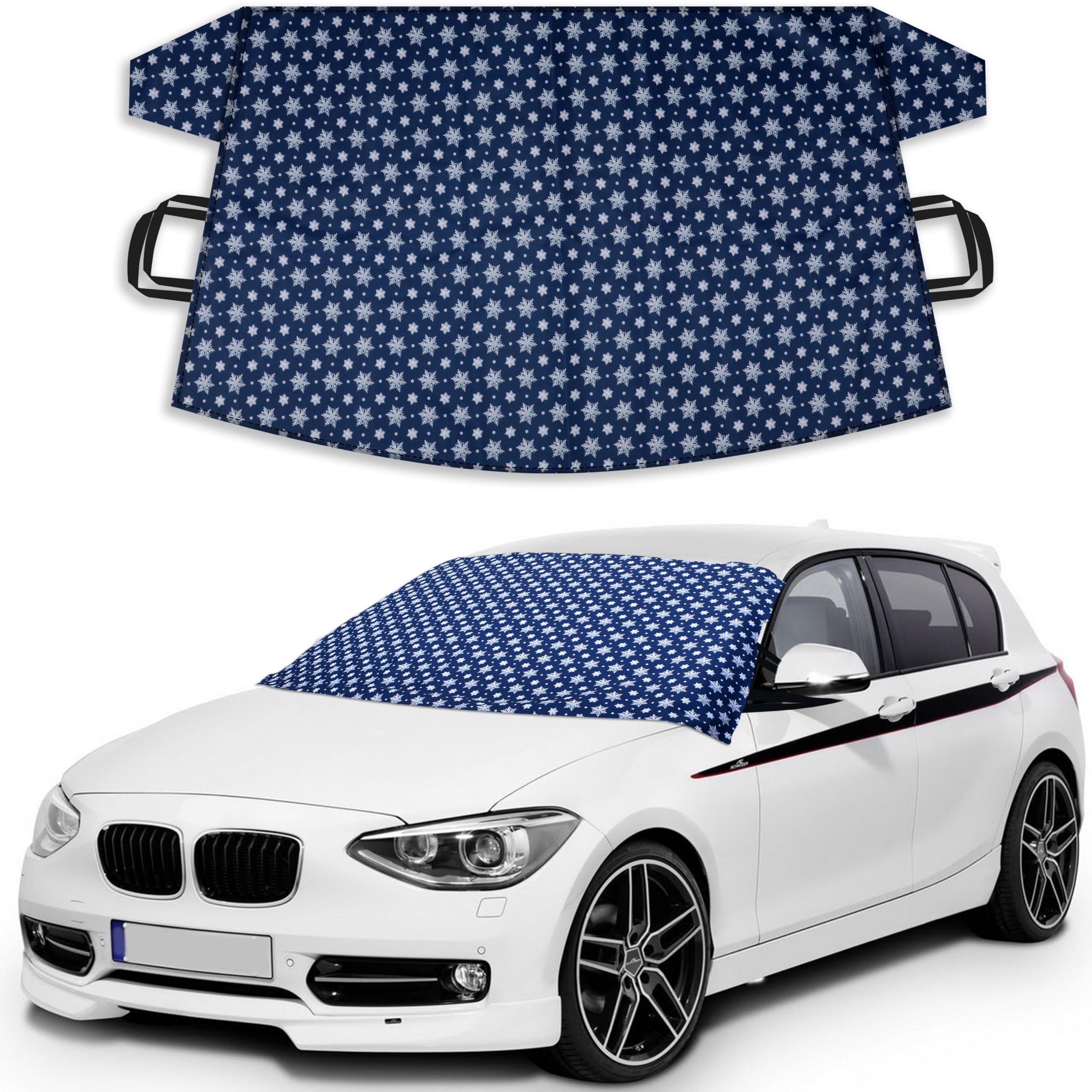 EcoNour Car Windshield Cover for Ice and Snow | Windshield Cover |600D Polyester Car Cover for Snow|Water, Heat &amp; Sag-Proof Car Windshield Snow Cover|Winter Windshield Covers|Medium 69"x42"