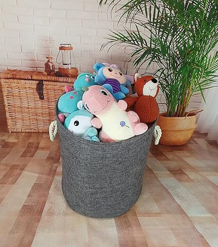 Miniatura 3 de Cesta redonda para ropa sucia, cestas de almacenamiento para guardería, cestas de regalo para el hogar, oficina, decoración del hogar