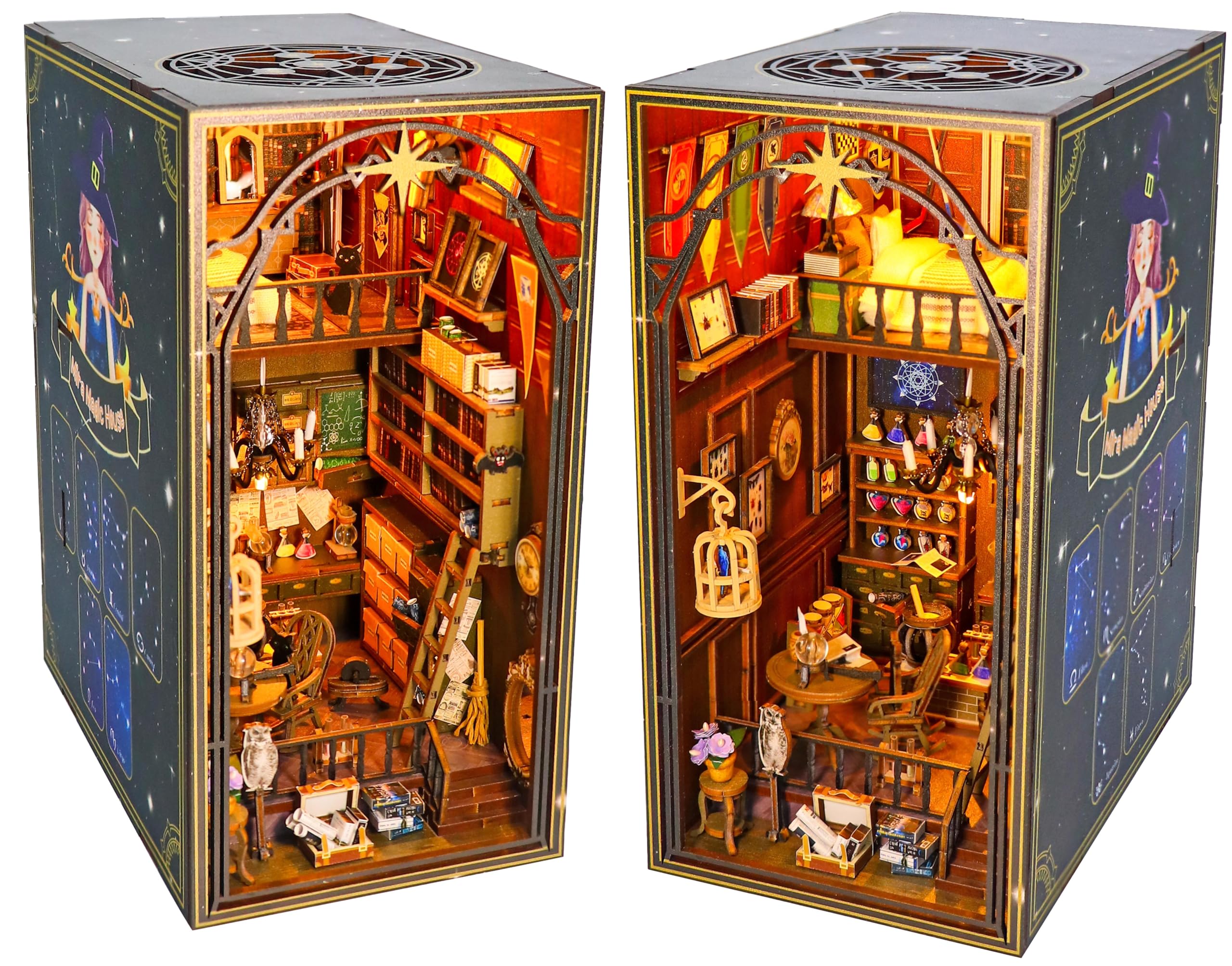Lycidae Book Nook Kit for Adults DIY Dollhouse Booknook, 3D Wooden Puzzle