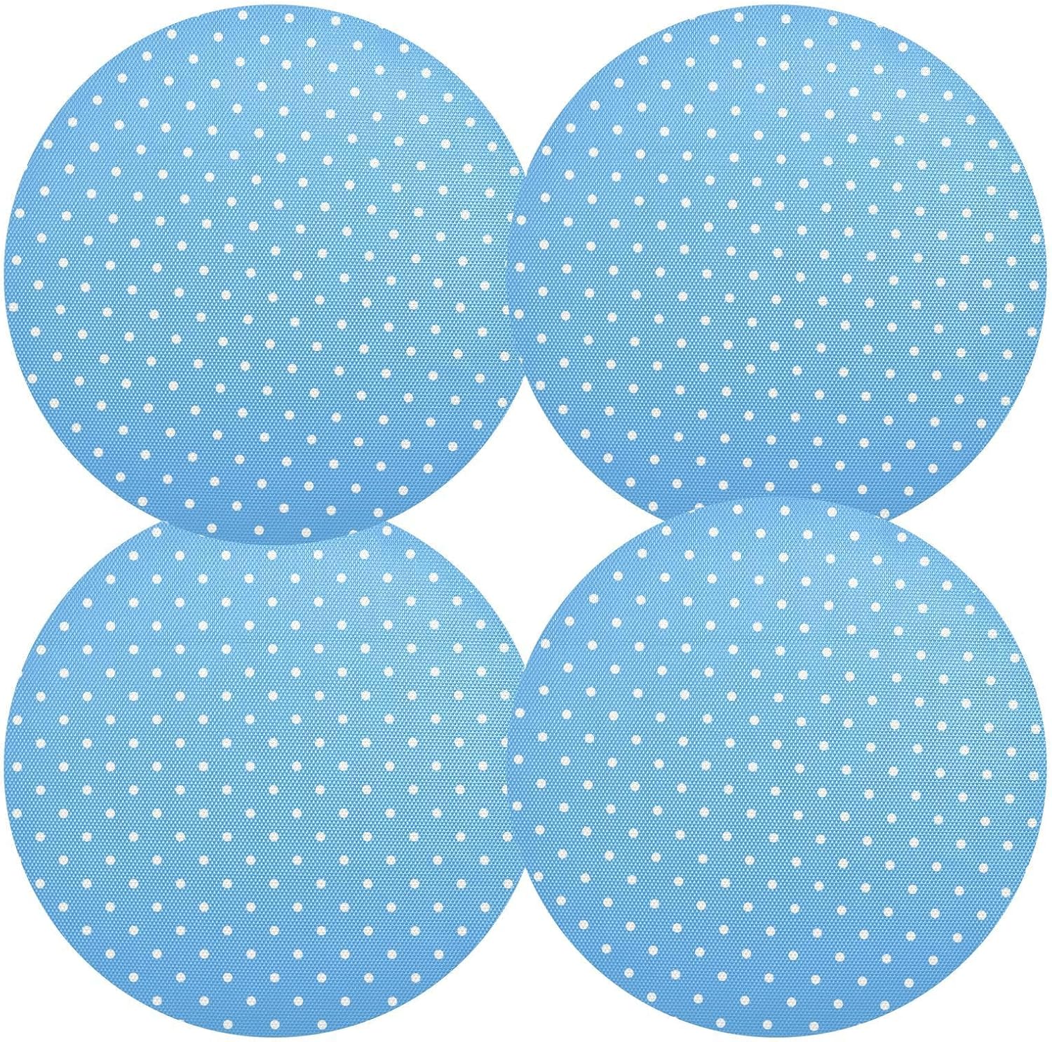 Baby Blue Polka Dots Placemats Non-Slip Heat Resistant Place Mats Table Mats for Dining Party Decoration