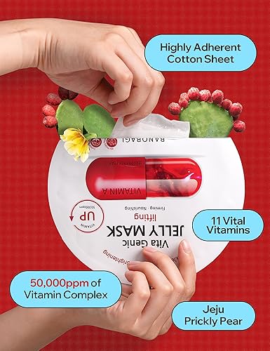 Miniatura 4 de BANOBAGI Vita Genic Jelly - Mascarillas faciales para apretar poros con esencia y complejo vitamínico de 11 vitaminas  Mascarilla coreana para el