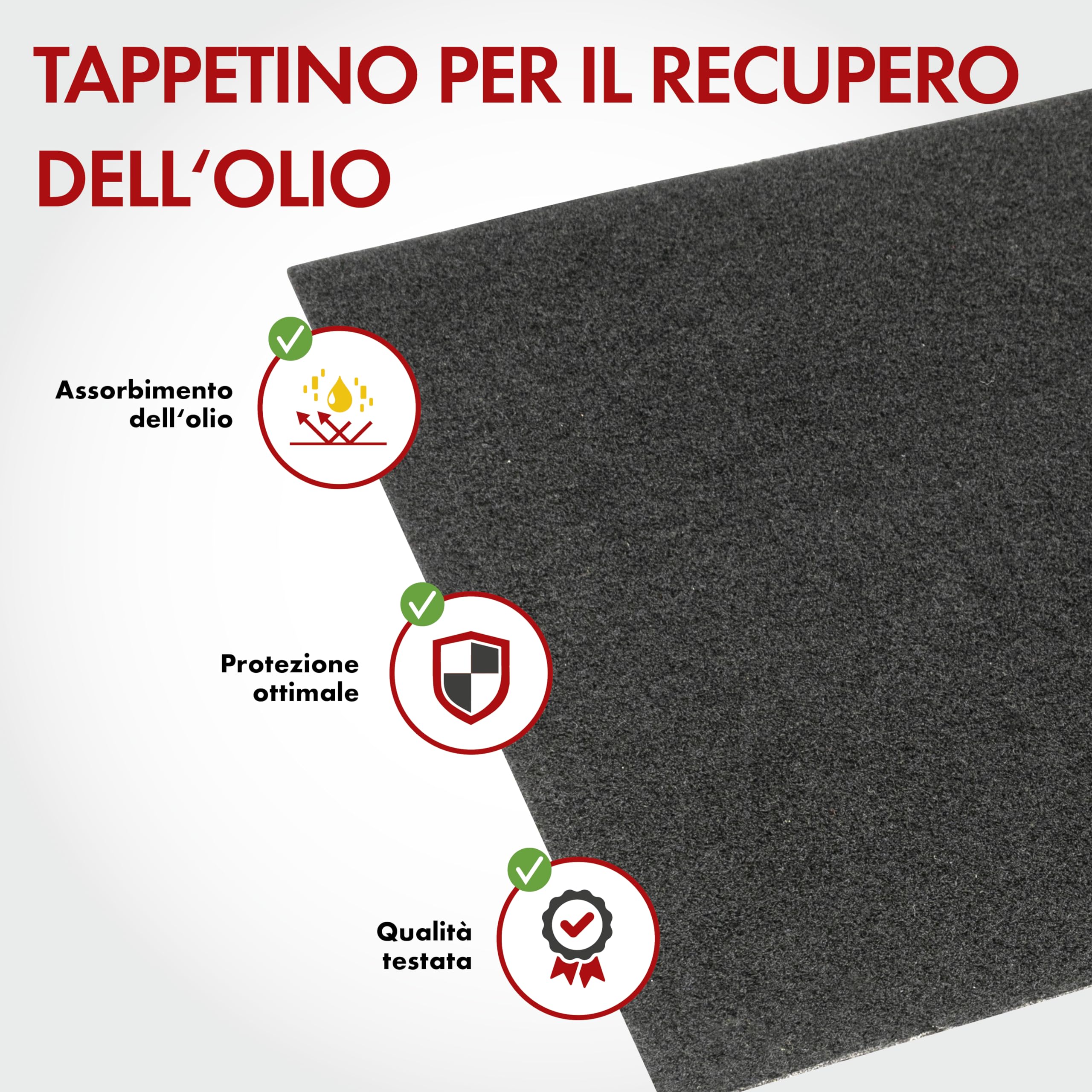 Walser Tappetino Premium per la Raccolta dell'olio 100x200 cm, sottotappeto per banco da Lavoro