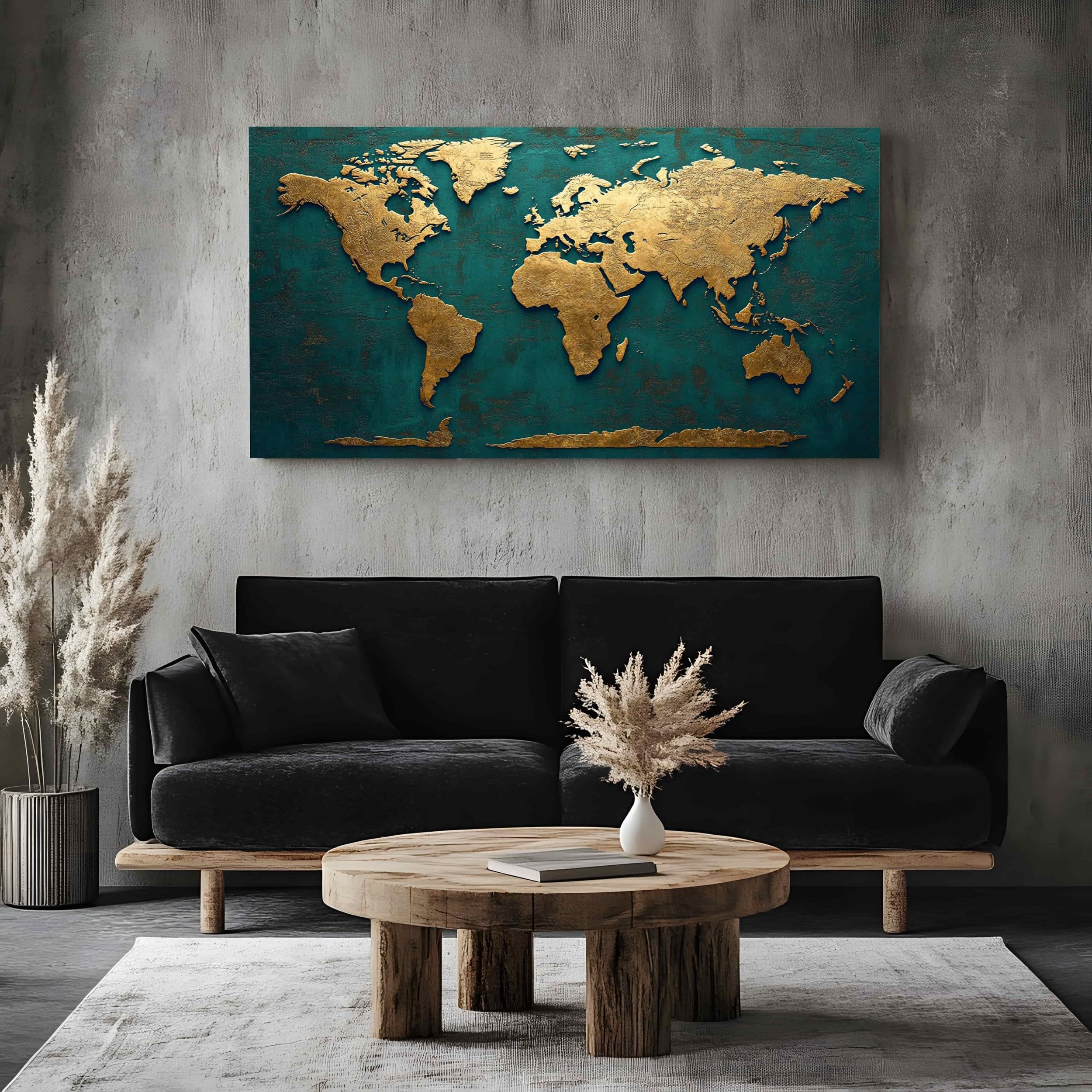 ZORYAN Quadri da Parete Moderni per Soggiorno Mappa Senza Cornice 80x160 cm
