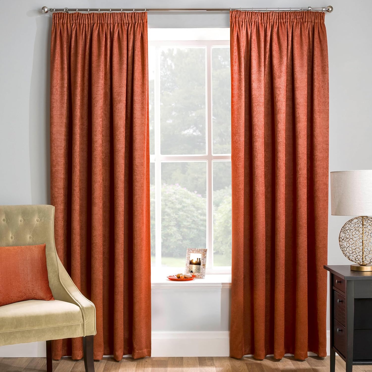 Enhanced Living Matrix Orange Curtains for Living Room - 66x72 inch ...