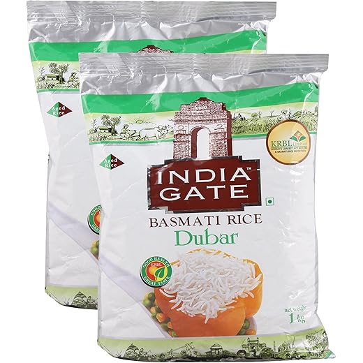 India Gate Basmati Rice Dubar - 1Kg 2 Pack