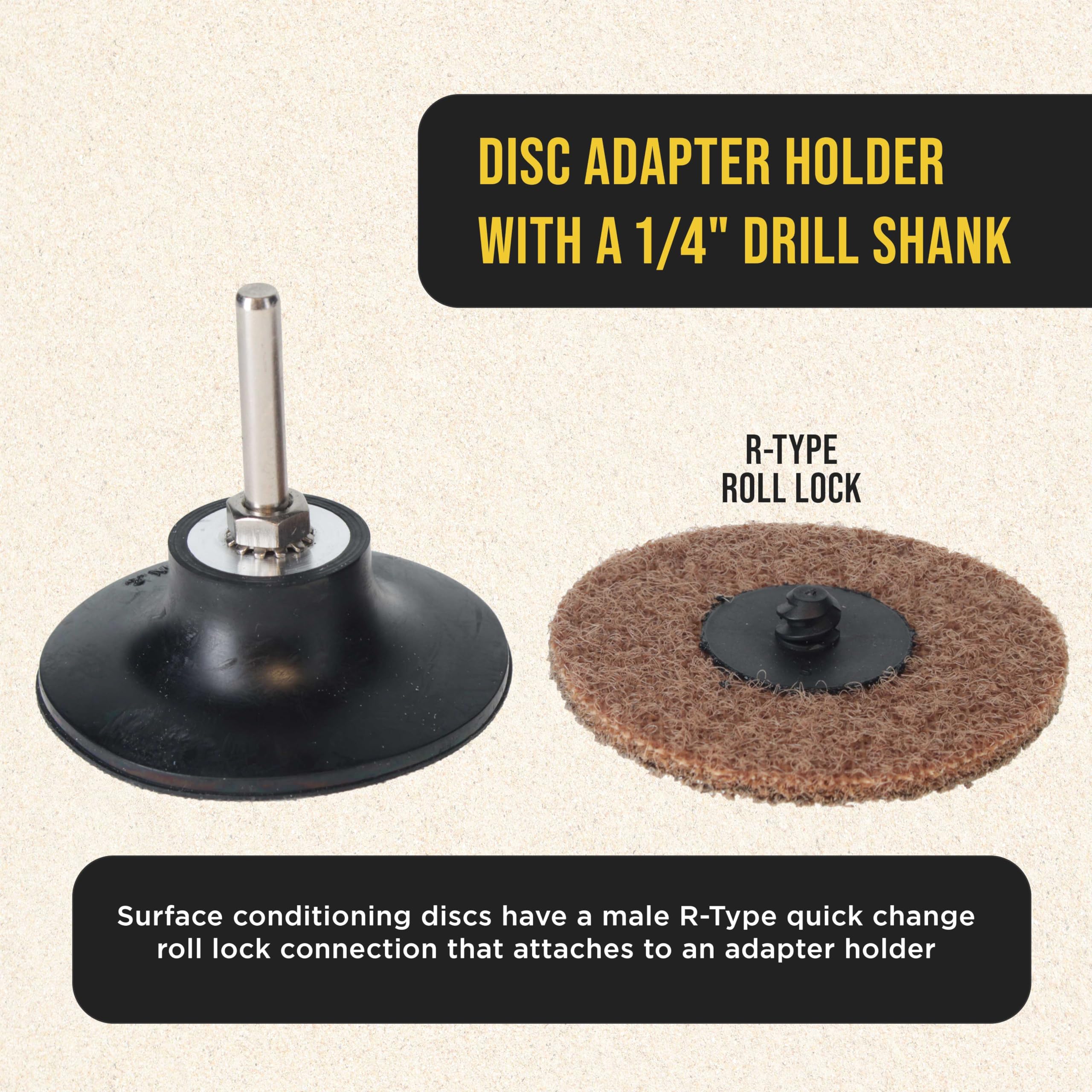 Dura-Gold 46-Piece 3" Diameter Surface Conditioning Sanding Discs Variety Pack 15 Coarse Medium Fine Grit Discs R Type Quick Change Roll Lock Connecti