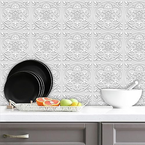 Miniatura 56 de Adhesivos para azulejos autoadhesivos, 12 unidades, autoadhesivas, calcomanías decorativas de pared para cocina, baño, azulejos, impermeables, Pata