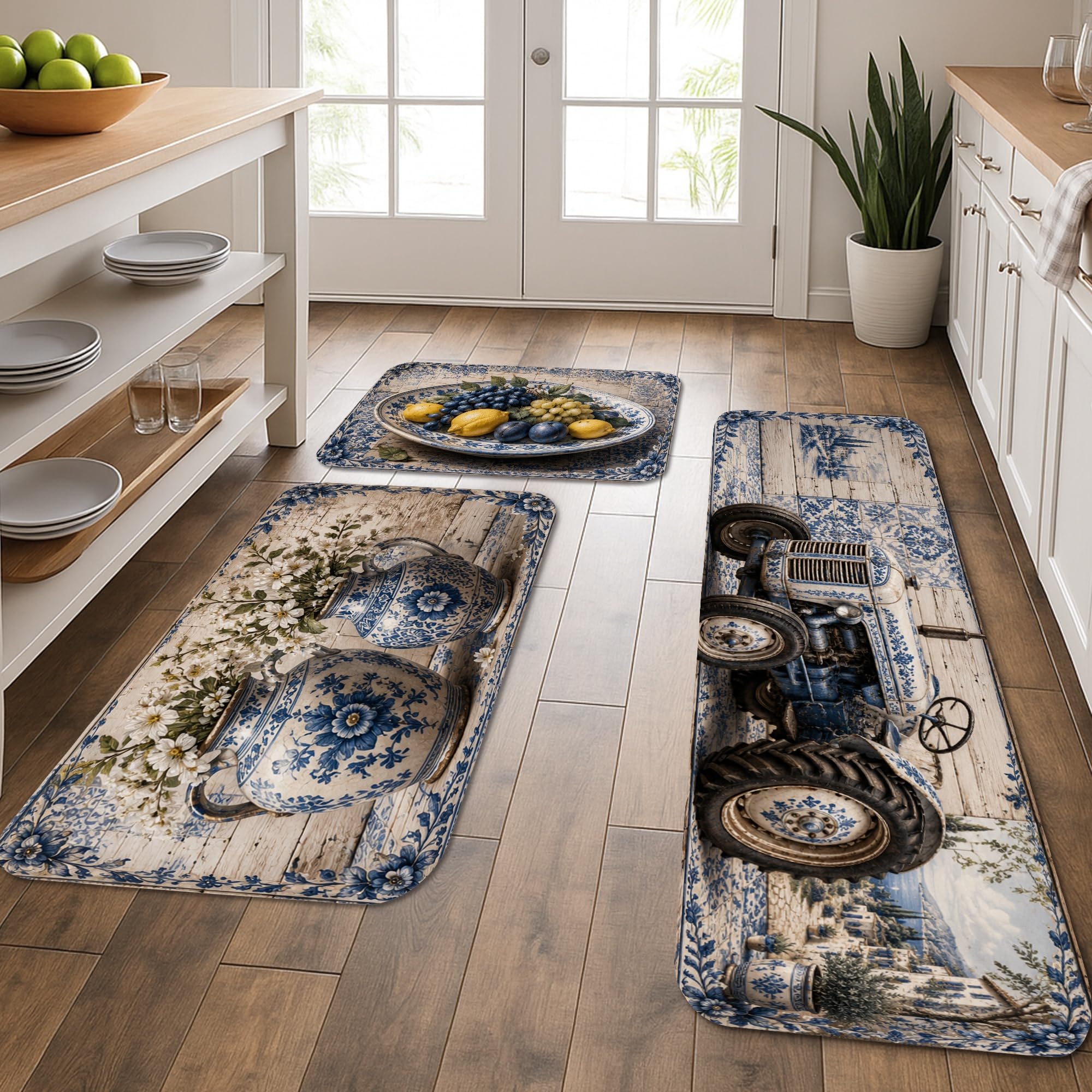 Tapis de cuisine vintage doux et lavable pour sécuriser le sol de l'évier