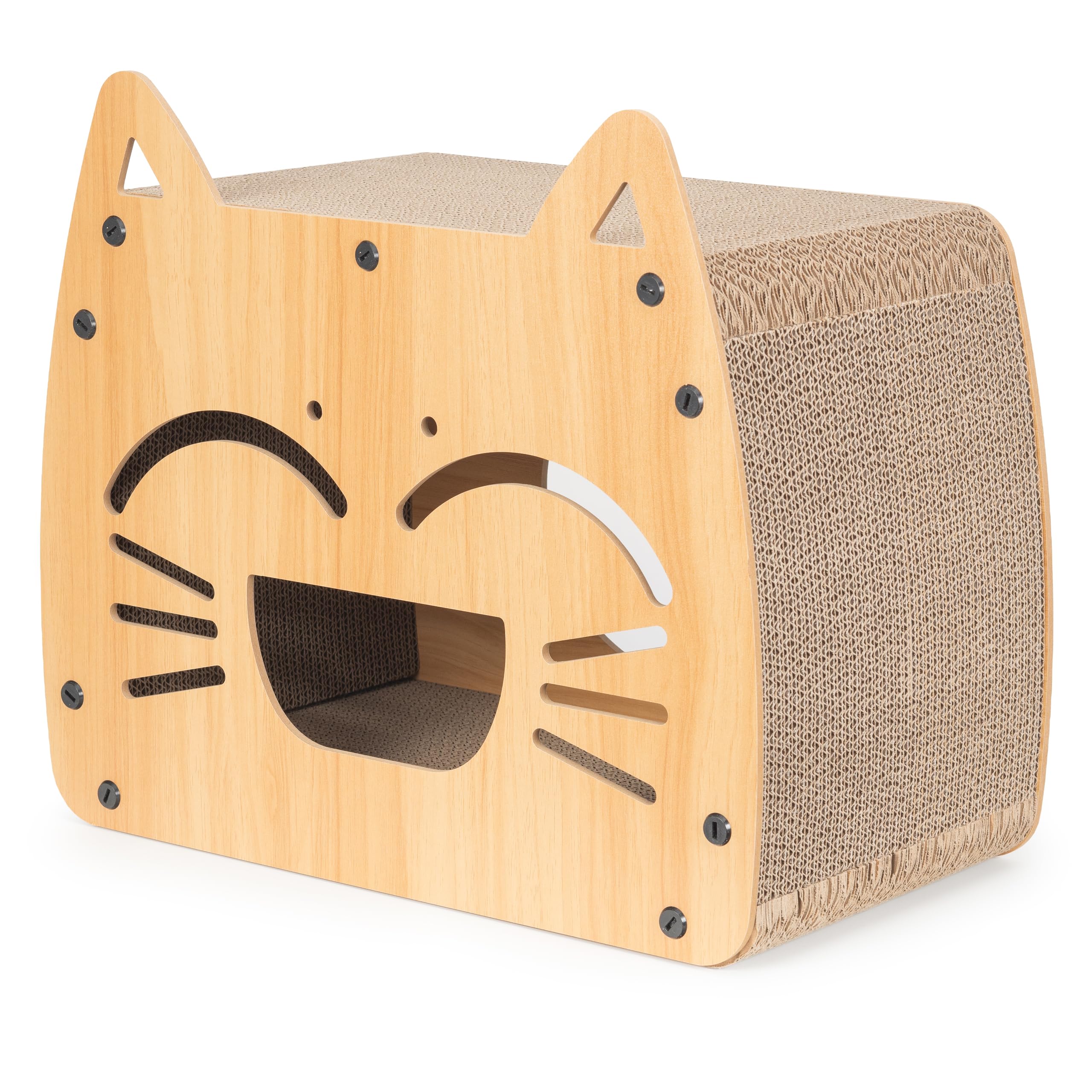 COIL Tonneau à chat, niche pour chat, arbre à chat, lit pour chat, lit pour chat, lit respectueux de l'environnement, carton à griffer, MDF (hauteur : 40 cm)